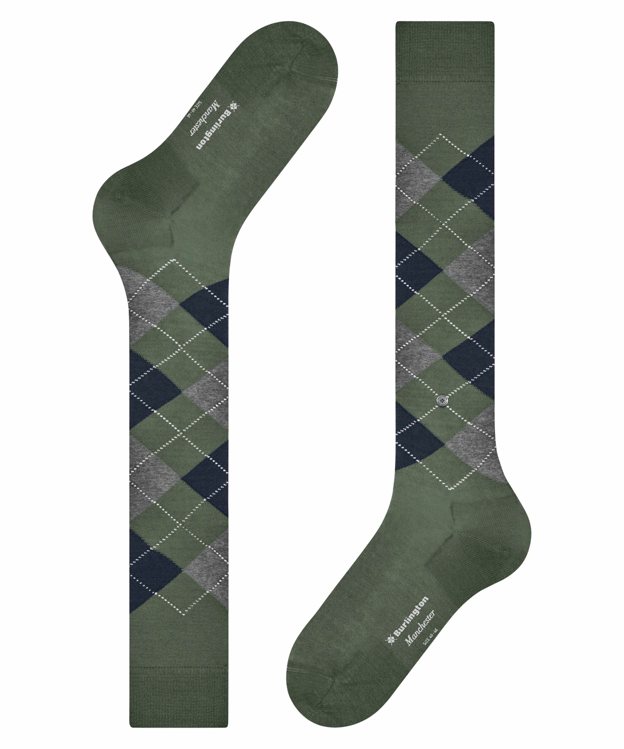Burlington Kniestrümpfe »Manchester« Einheitsgröße 40-46, Argyle-Muster, Burlington-Clip