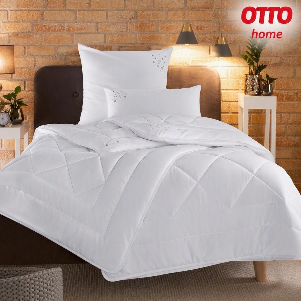 OTTO home Microfaserbettdecke + Kopfkissen "Baca, 2-tlg. Bettdecke 135x200 oder155x220 cm mit Kissen 80x80 cm" Set Bettdecke & Kissen, Sommer, Winter