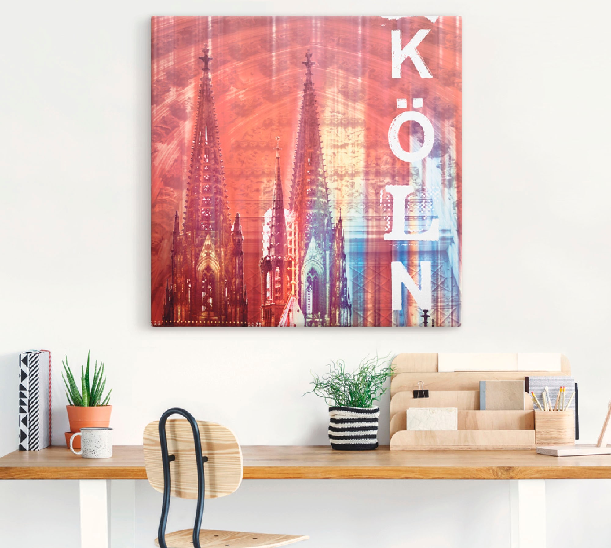 Artland Leinwandbild »Köln Skyline Collage II«, Gebäude, (1 St.), auf Keilrahmen gespannt