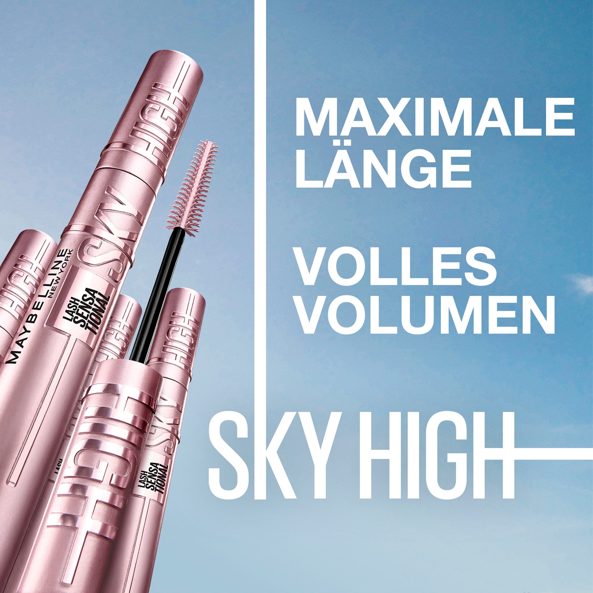 MAYBELLINE NEW YORK Mascara »Lash Sensational Sky High Waterproof«, mit kosmisch schwarzem Effekt