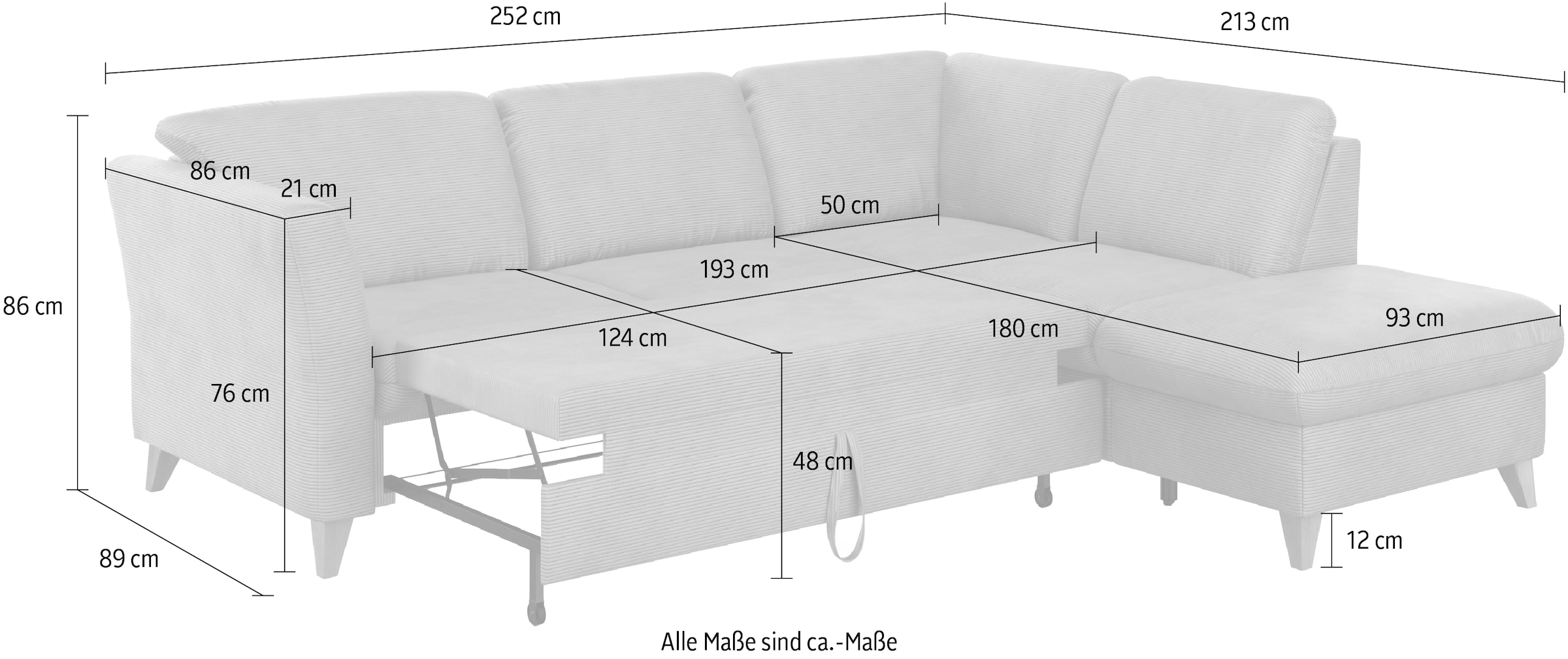Home affaire Ecksofa »Trelleborg L-Form«, wahlweise mit Bettfunktion und Bettkasten, inkl. Federkern-Polsterung