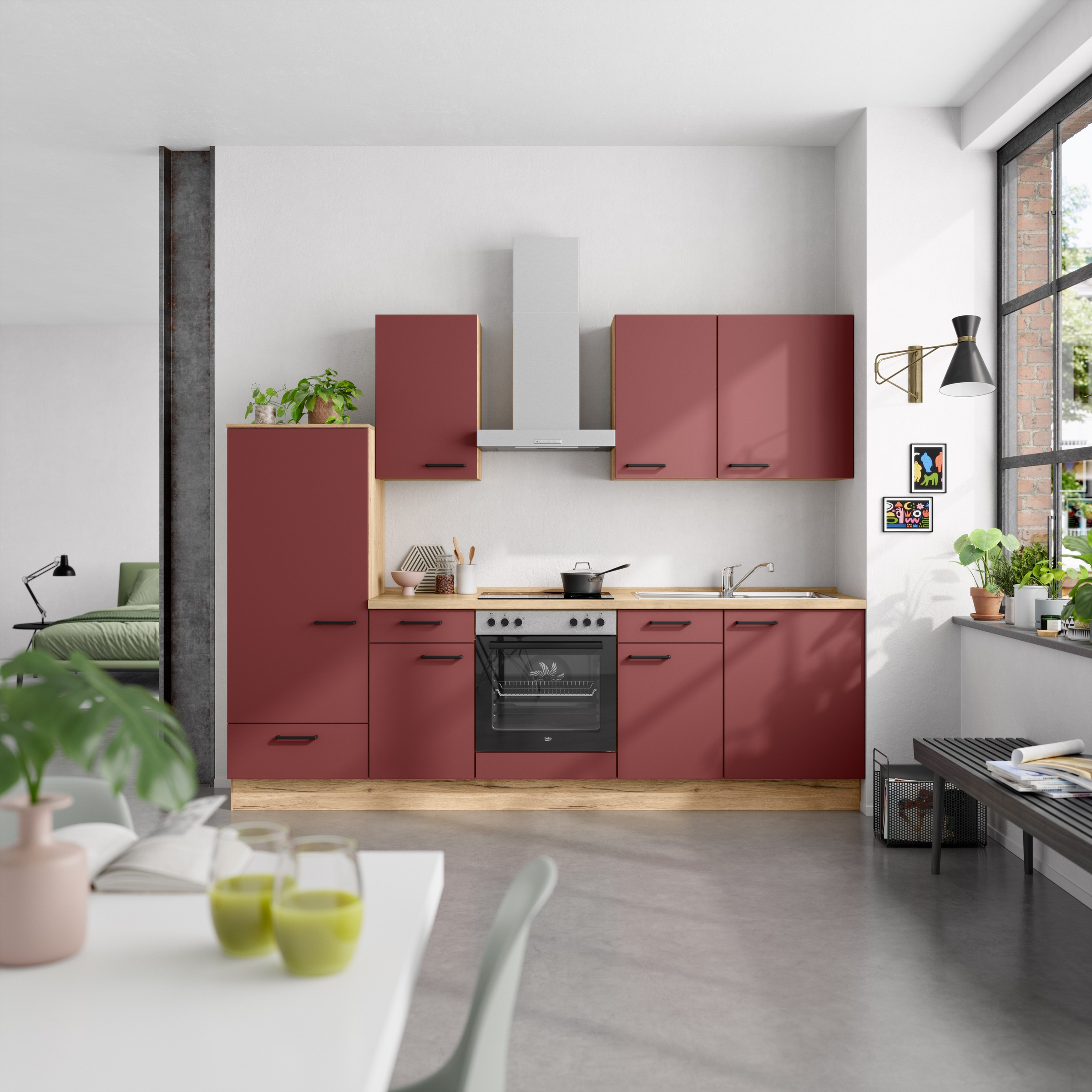 nobilia® Küchenzeile »"Easytouch I"«, vormontiert, Ausrichtung wählbar, Breite 270 cm, wahlw. mit E-Geräten