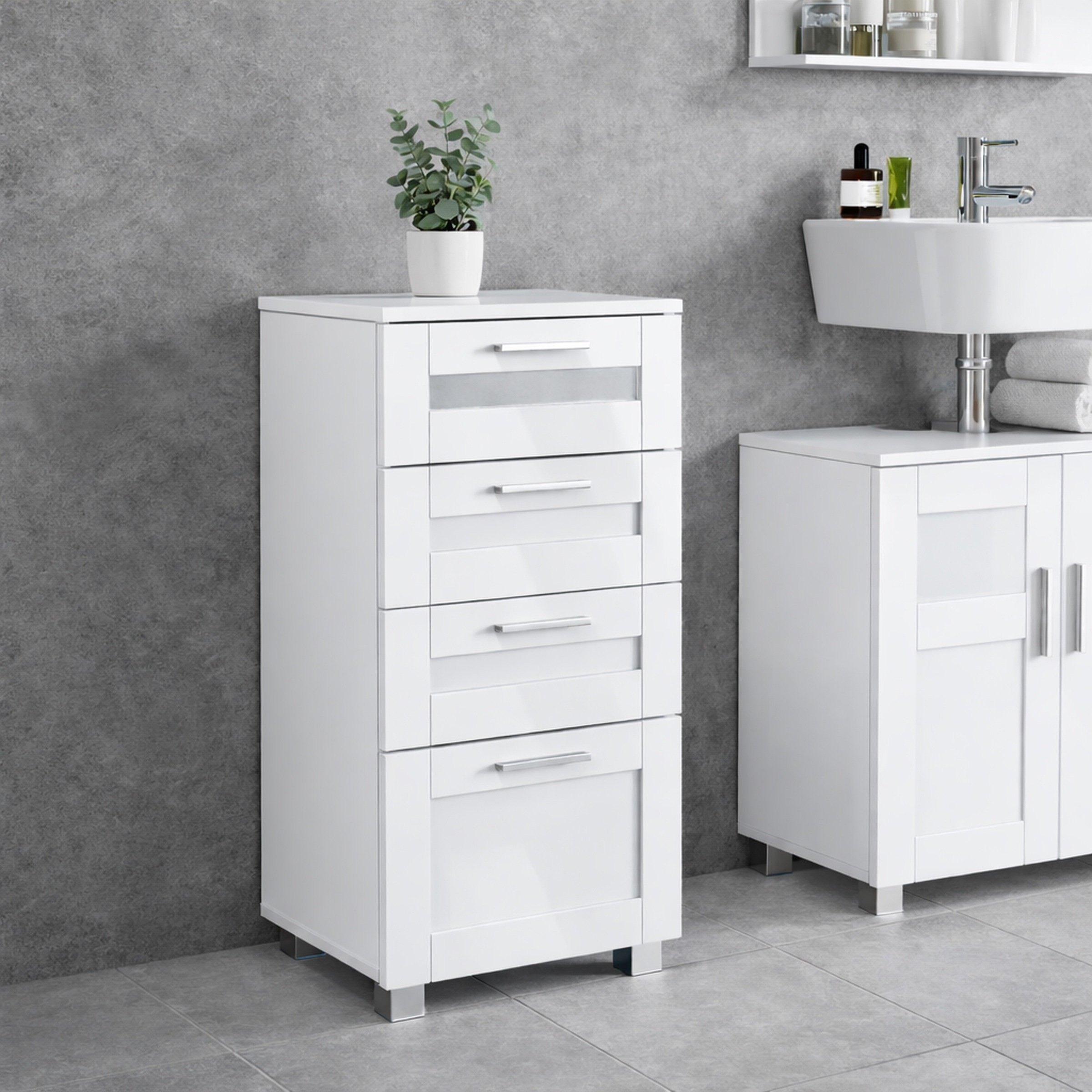 Thumbnail - VCM Midischrank "Midischrank Schubladen Nilari 76 x 38 x 28 cm" 1 Stk. tlg.