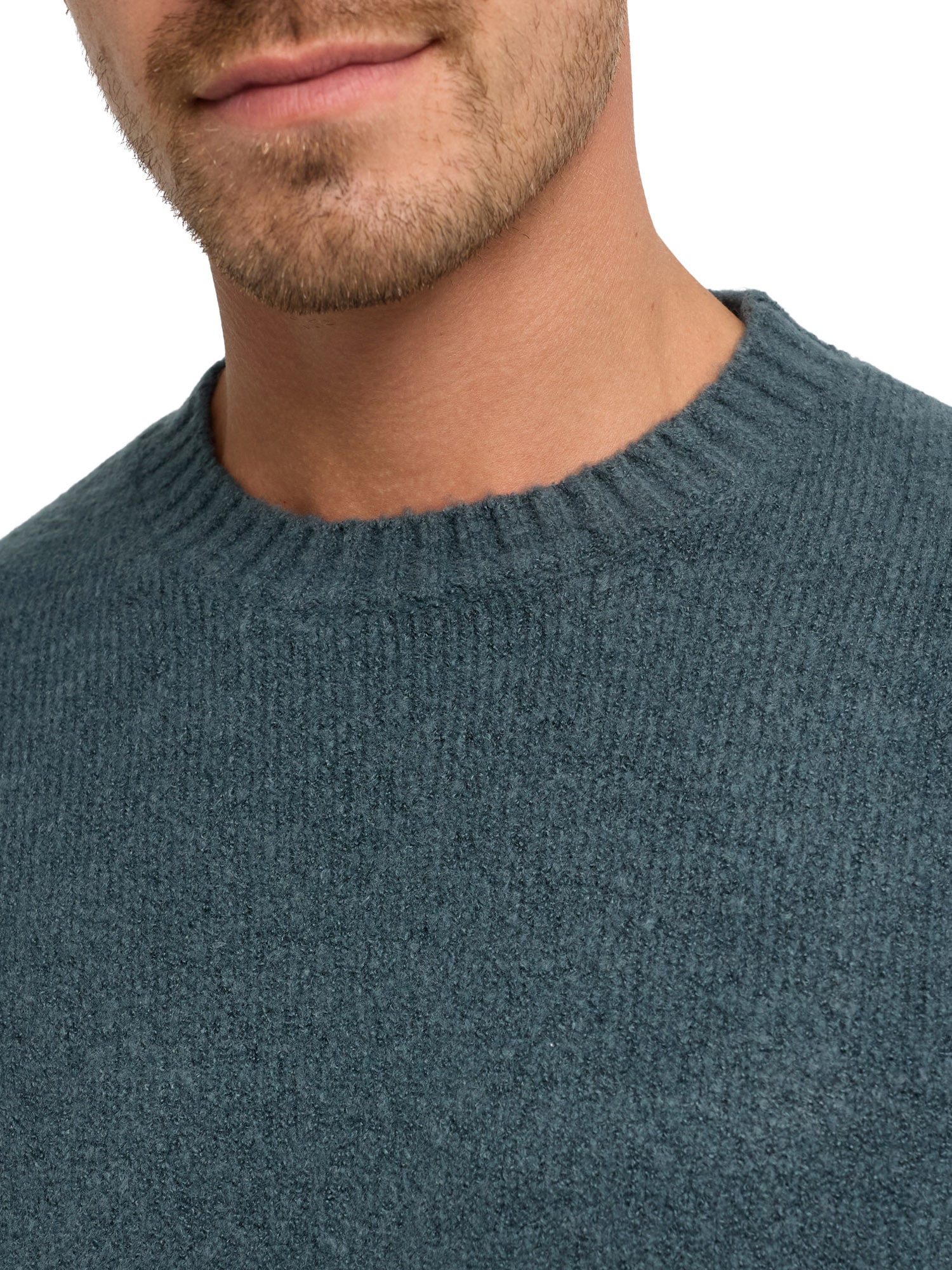 Indicode Rundhalspullover »INVestdale o-neck« Materialmix, regular fit