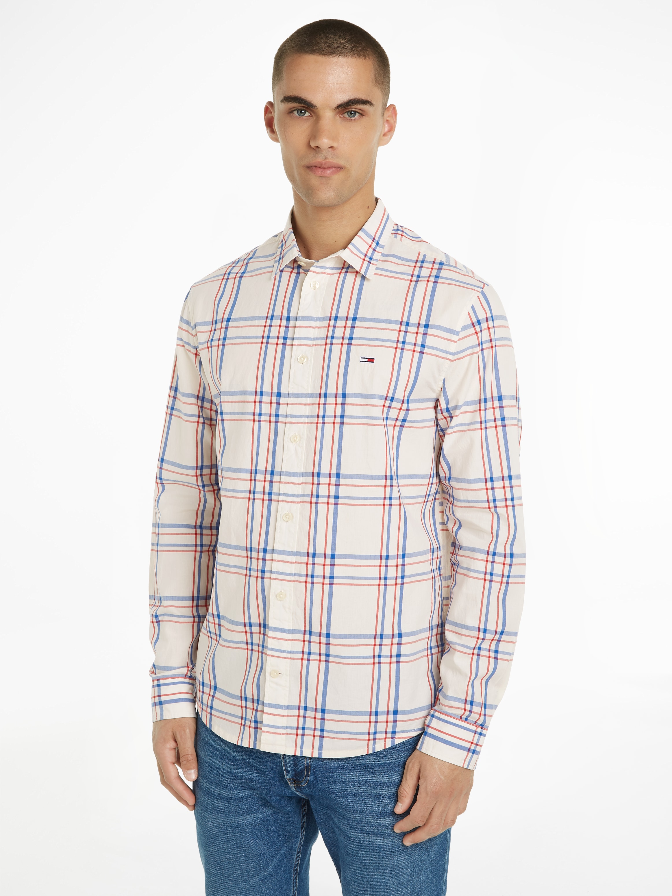 Tommy Jeans Langarmhemd TJM REG POPLIN CHECK SHIRT günstig online kaufen