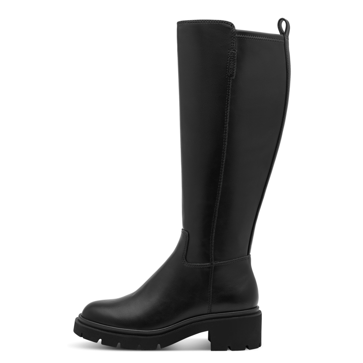 Tamaris Stiefel  Blockabsatz, Langschaftstiefel mit dekorativer Logoprägung