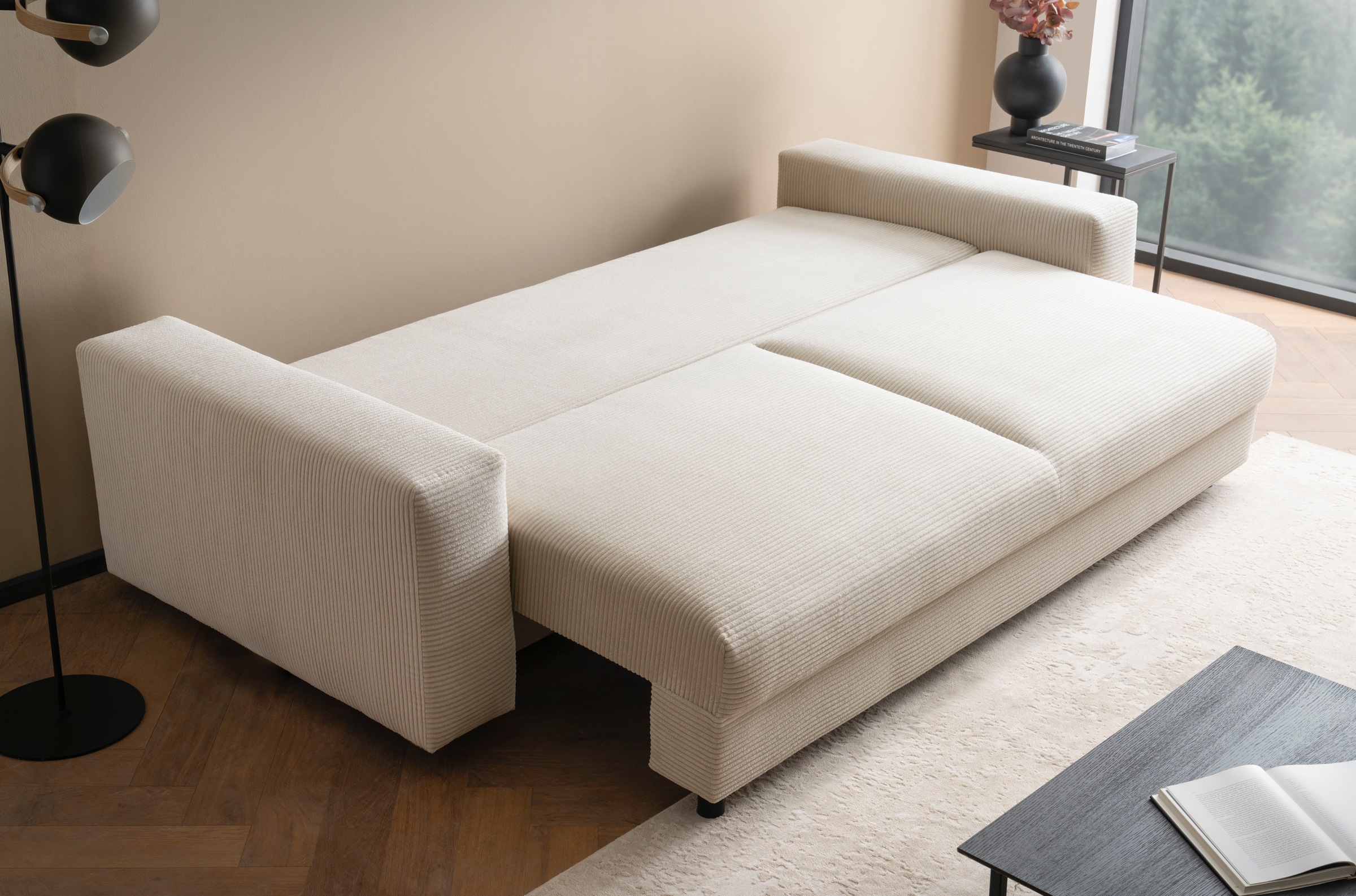 LeGer Home by Lena Gercke Schlafsofa »Imoga, Polster mit Schlaffunktion, 3-Sitzer Sofa, Couch mit Bettkasten«, in modernen Farben und Stoffen, Bettfunktion, Liegefläche: 200x150 cm