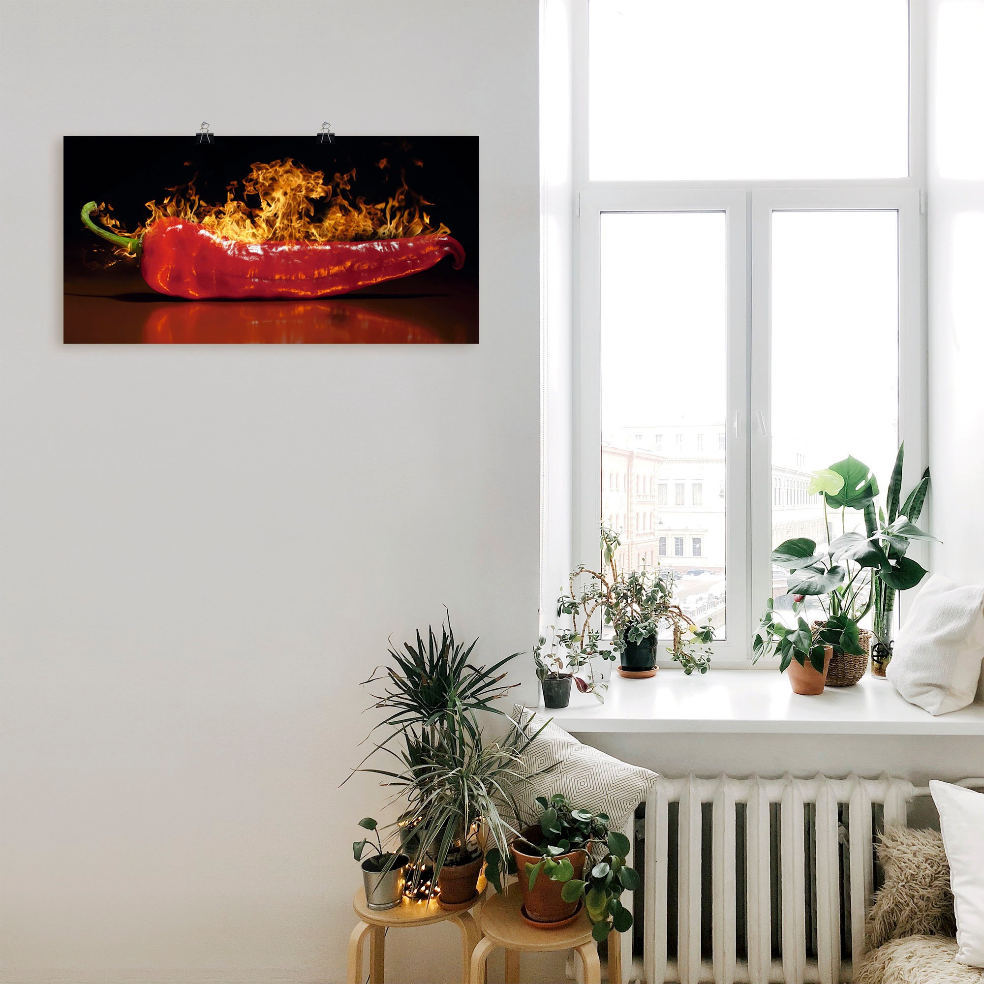 Artland Wandbild »Roter scharfer Chilipfeffer«, Lebensmittel, (1 St.), als Alubild, Outdoorbild, Leinwandbild, Poster, Wandaufkleber