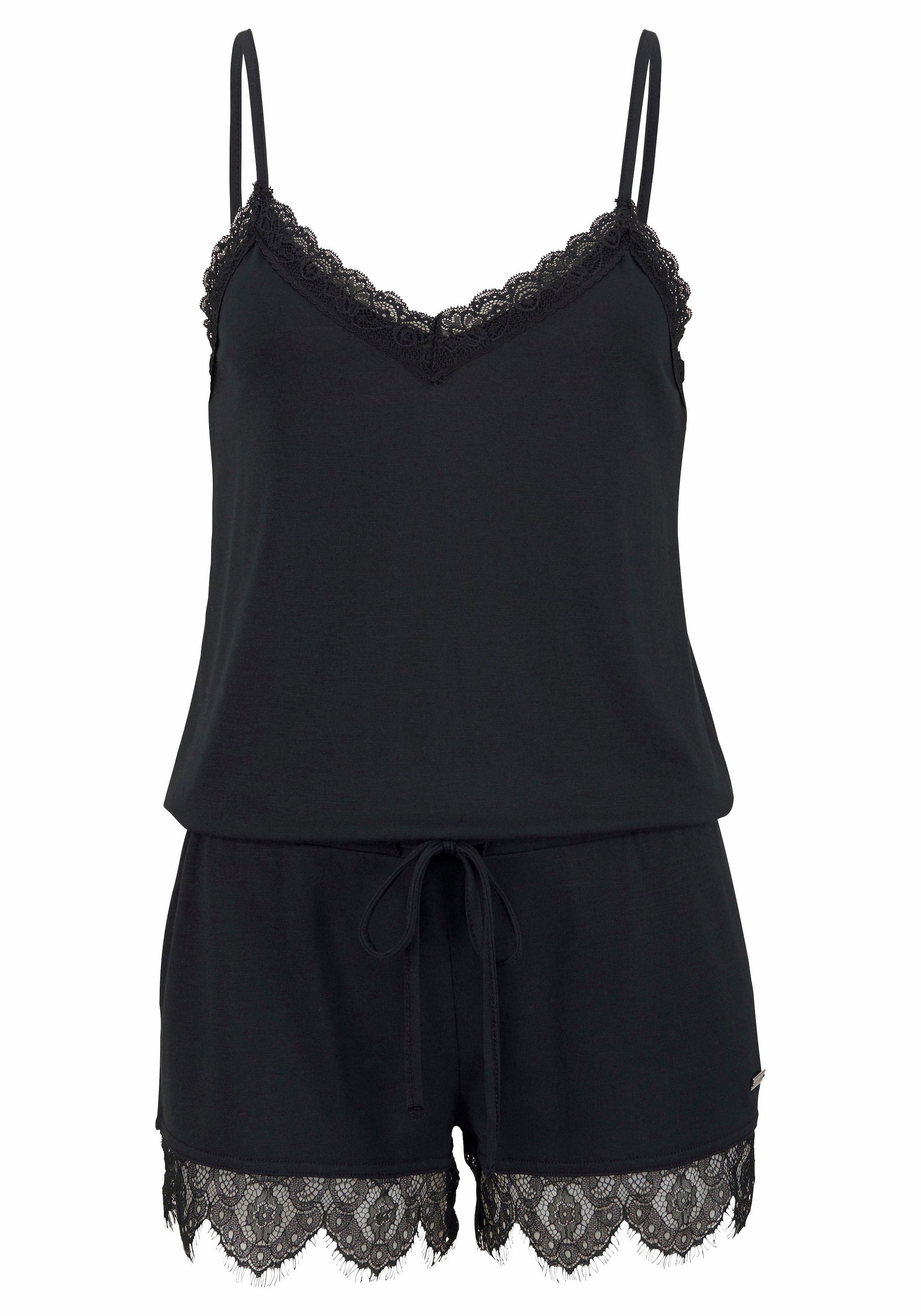 LASCANA Playsuit, mit Spitzensaum günstig online kaufen