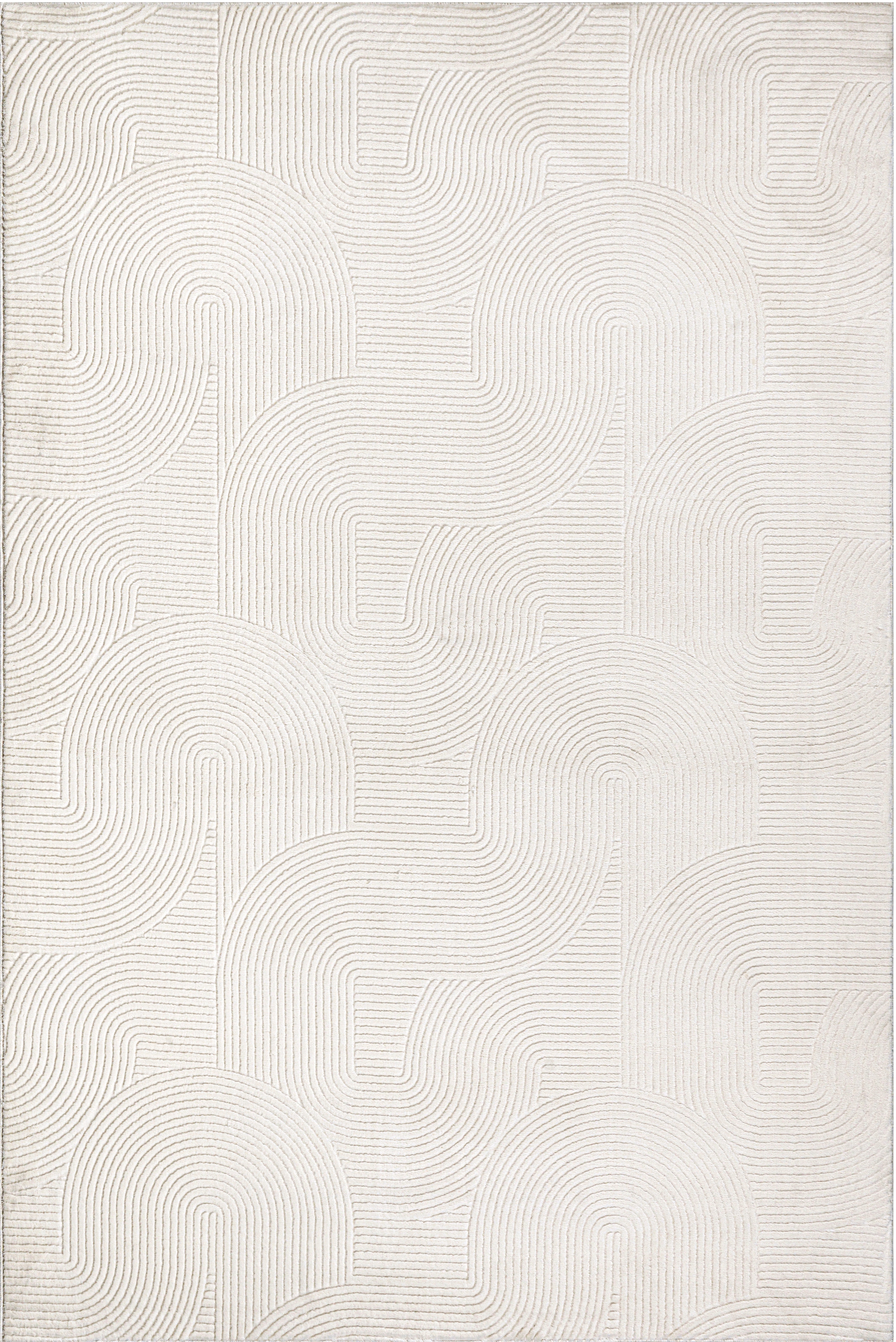 Designteppich OTTO HOME "Zoelle 3D Optik/Hoch-Tief Effekt", creme, B:120cm H:8mm L:160cm, Polyester, Teppiche, mit Anti-Rutsch-Rücken, angenehm weich, Teppich Wohnzimmer Boho Design