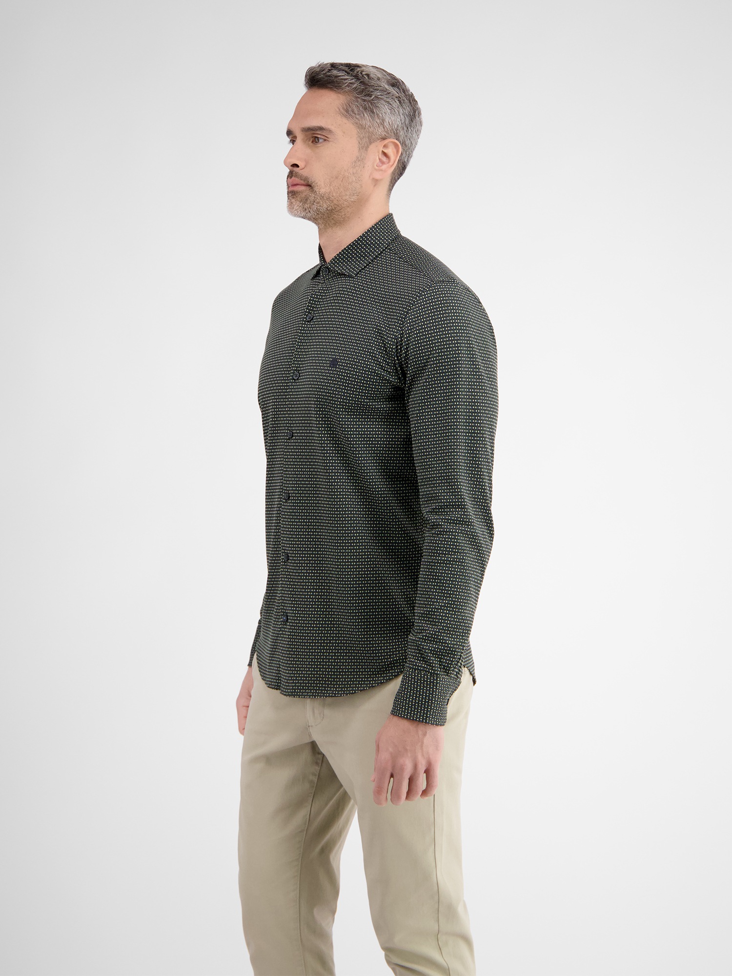 LERROS Langarmhemd »Herren Jerseyhemd mit Haifischkragen«