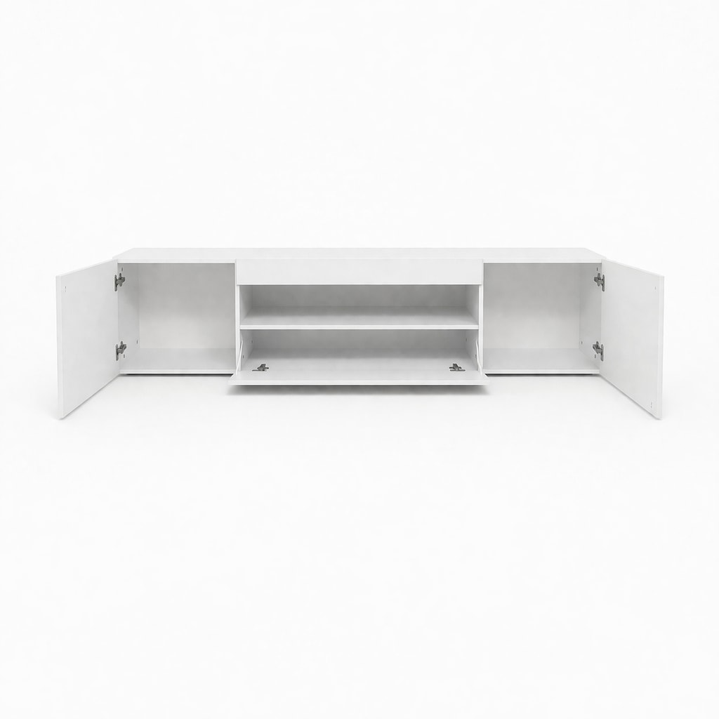 OTTO home Lowboard »LORENZO 2, TV-Board, TV-Kommode, TV-Schrank, TV-Unterschrank, TV-Möbel« Modernes lackiertes Hochglanz TV-Board, grifflos, Breite 200 cm
