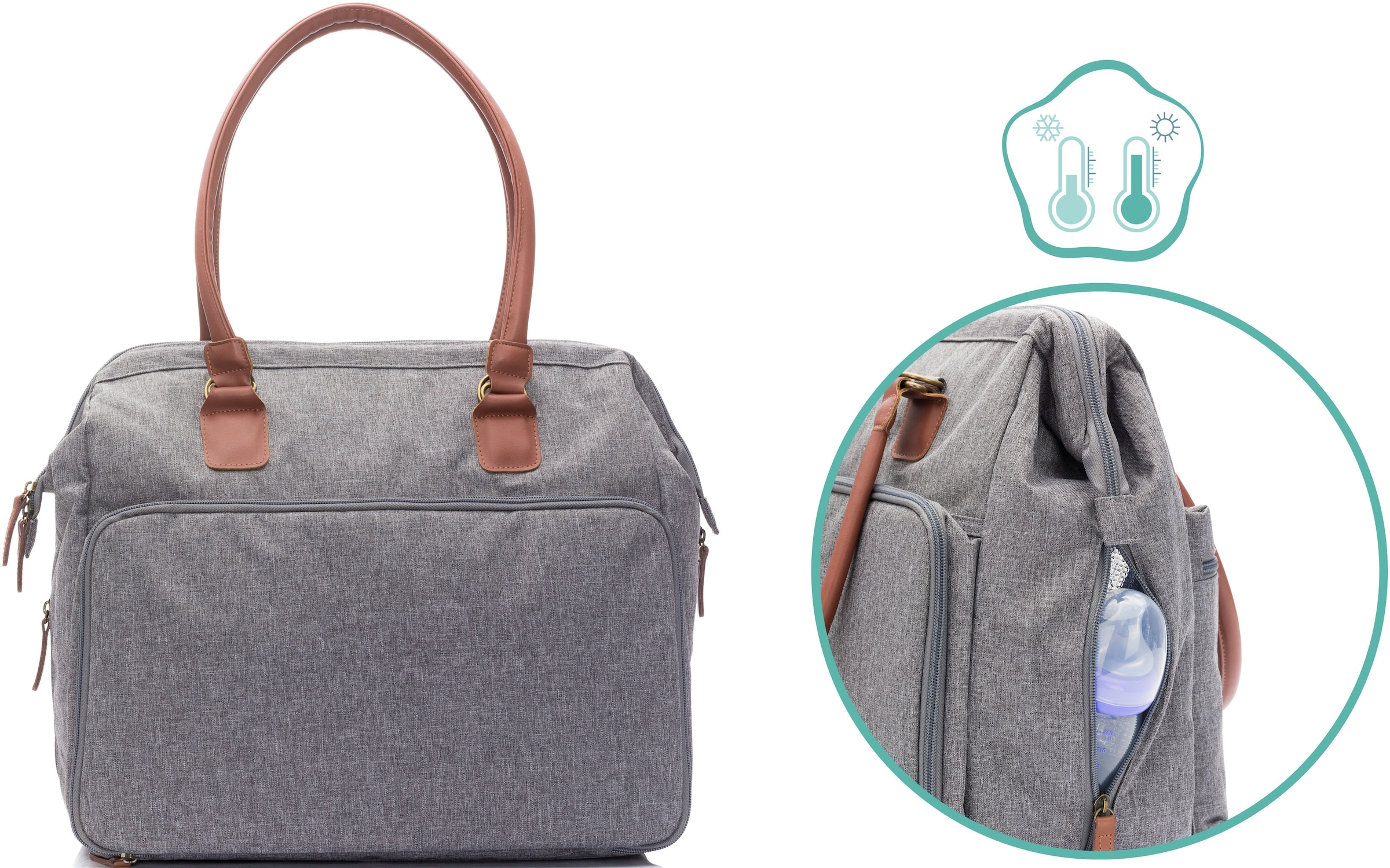 Fillikid Wickeltasche »Oxford, grau melange«, mit Wickelunterlage
