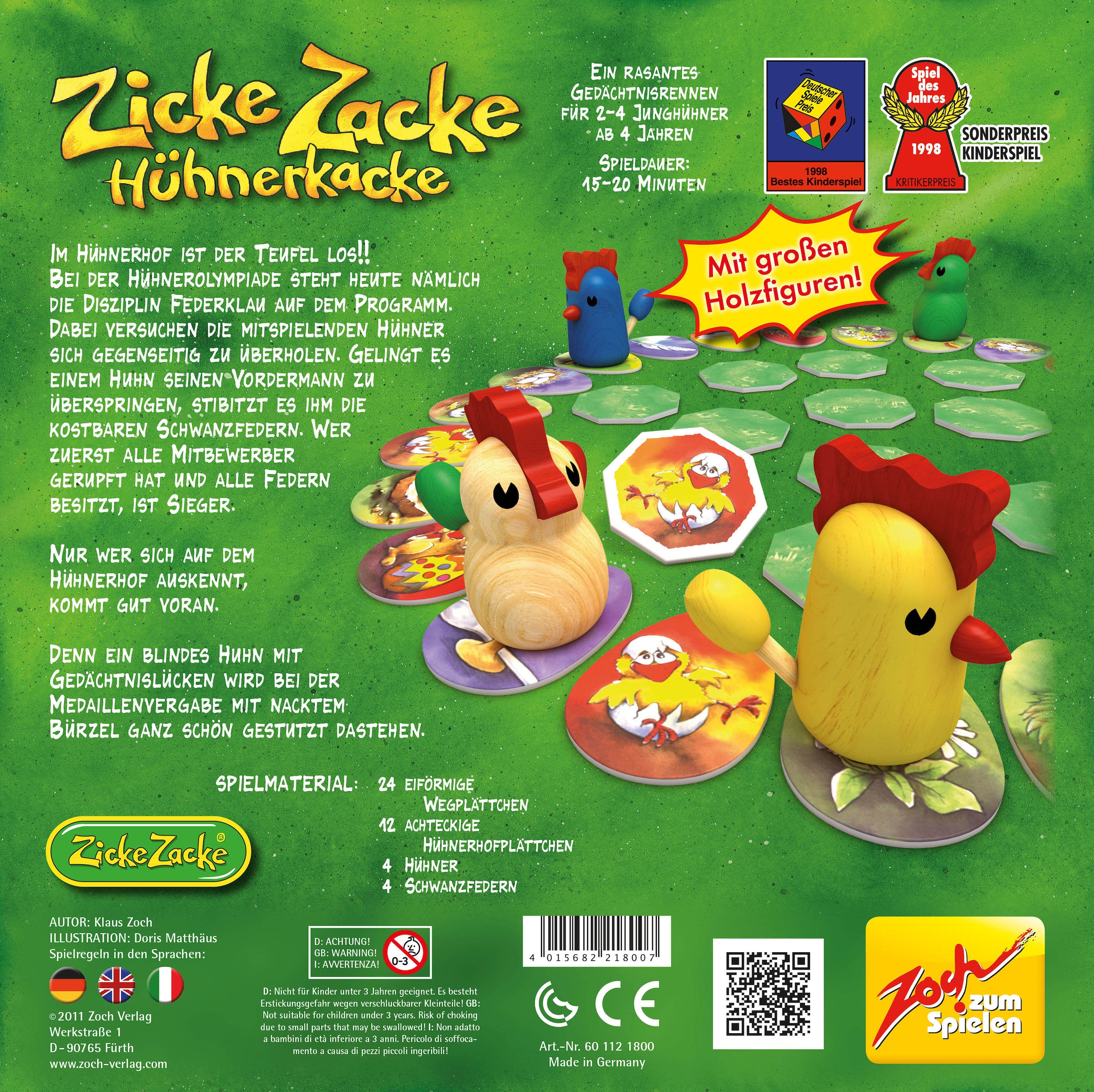 Zoch Spiel »Zicke Zacke Hühnerkacke«, Made in Germany