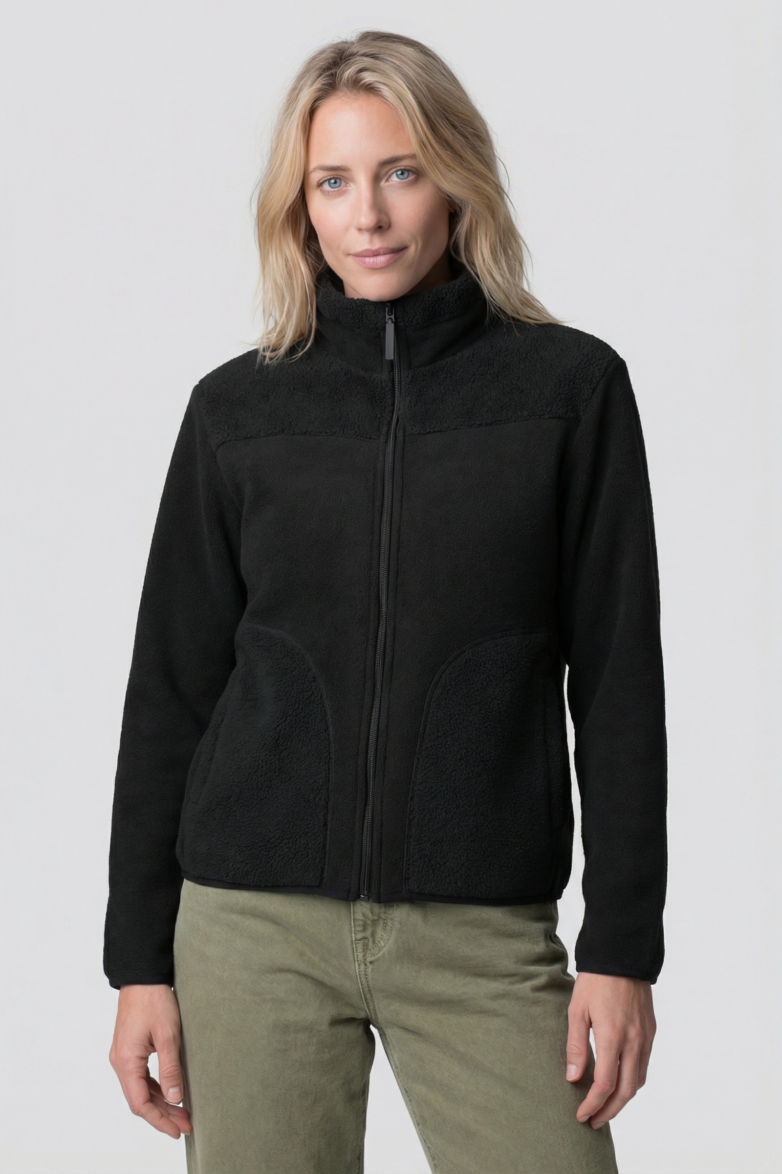 Alife & Kickin Fellimitatjacke »Damen LysannAK T Übergangsjacke, Jacke« mit Stehkragen aus Teddyfleece und weichem Materialmix