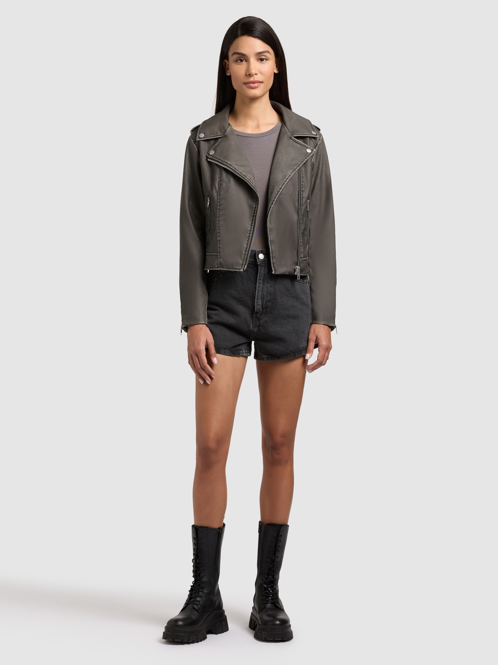 khujo Lederimitatjacke »YAEL 2IN1« mit Kapuze