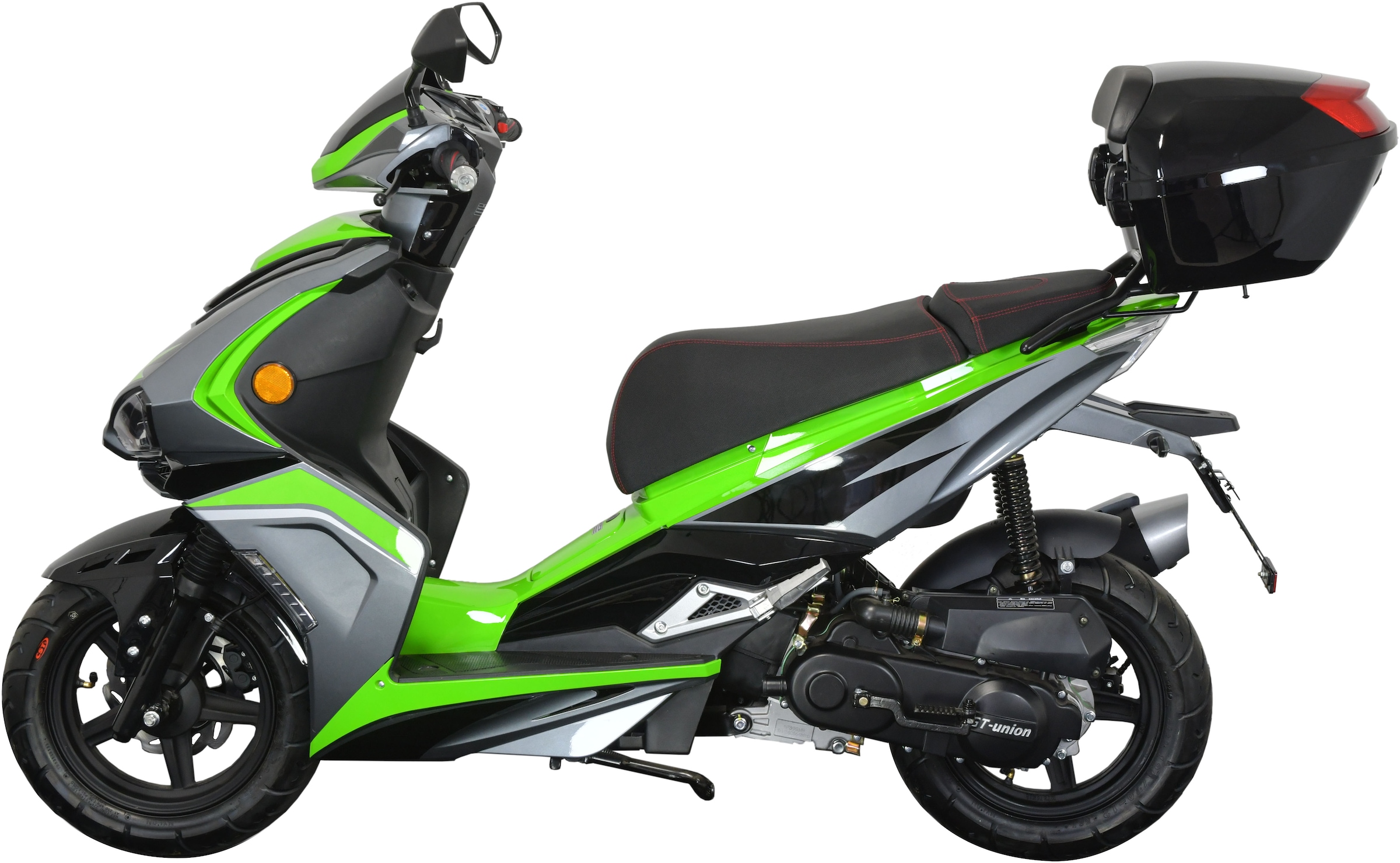 GT UNION Motorroller »Striker 25«, 49,5 cm³, 25 km/h, Euro 5, 2,7 PS, (Set, mit Topcase), Luftgekühlter Motor