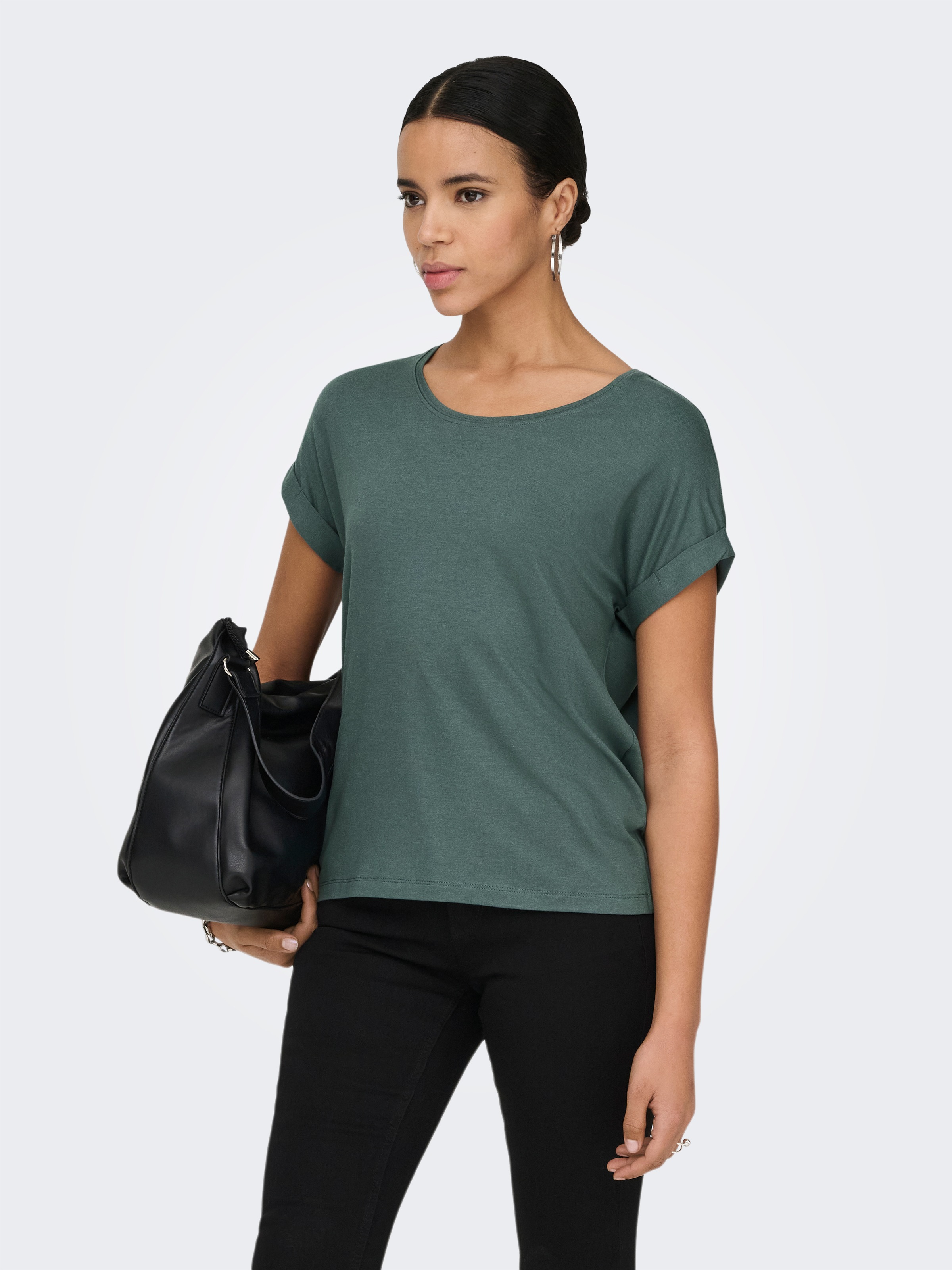 ONLY T-Shirt "ONLMOSTER – T-Shirt mit melierter Optik und elastischem Mater günstig online kaufen