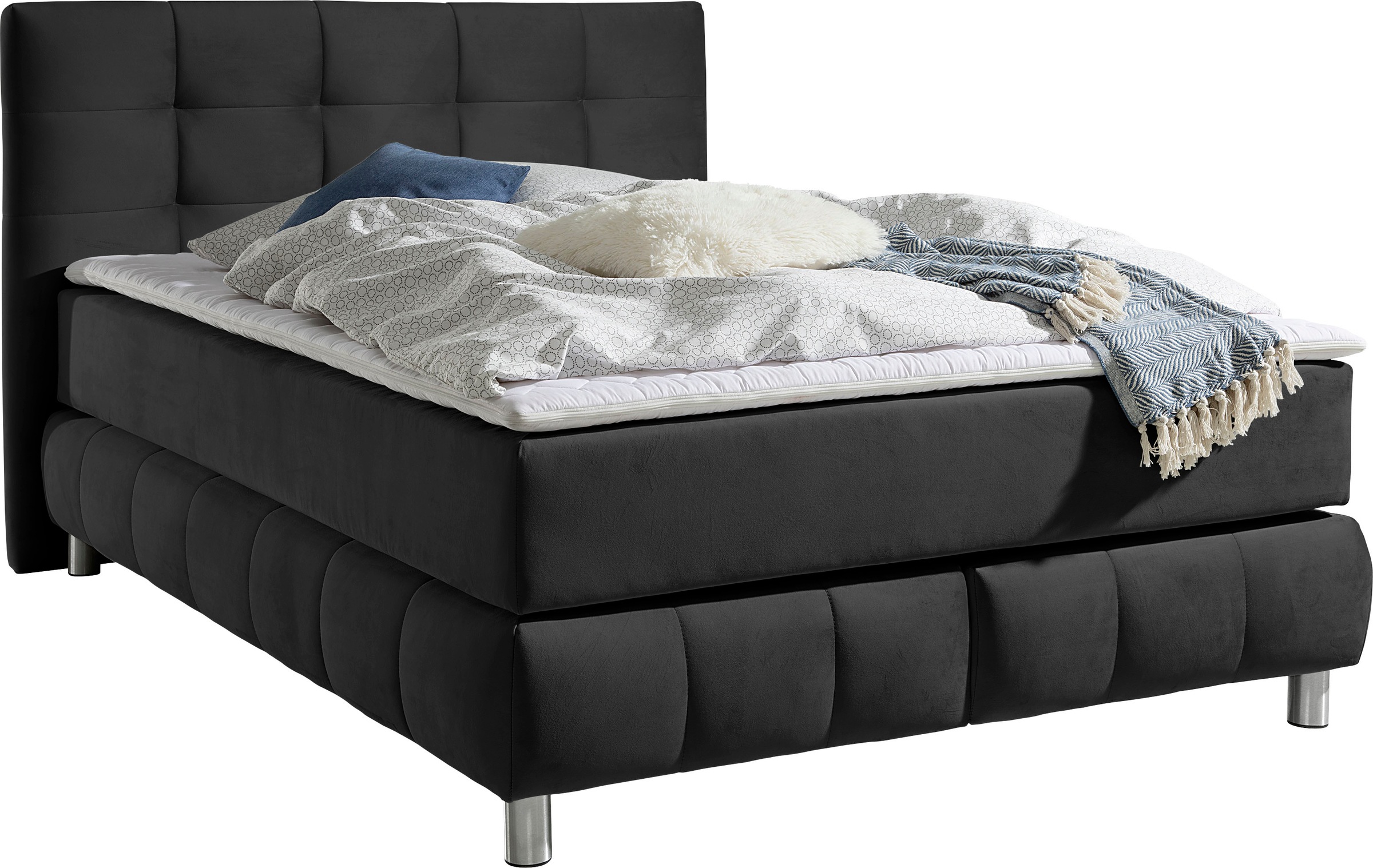 Home affaire Boxspringbett "Salo" incl. Topper, 6 Breiten, 2 Härtegrade, TF günstig online kaufen