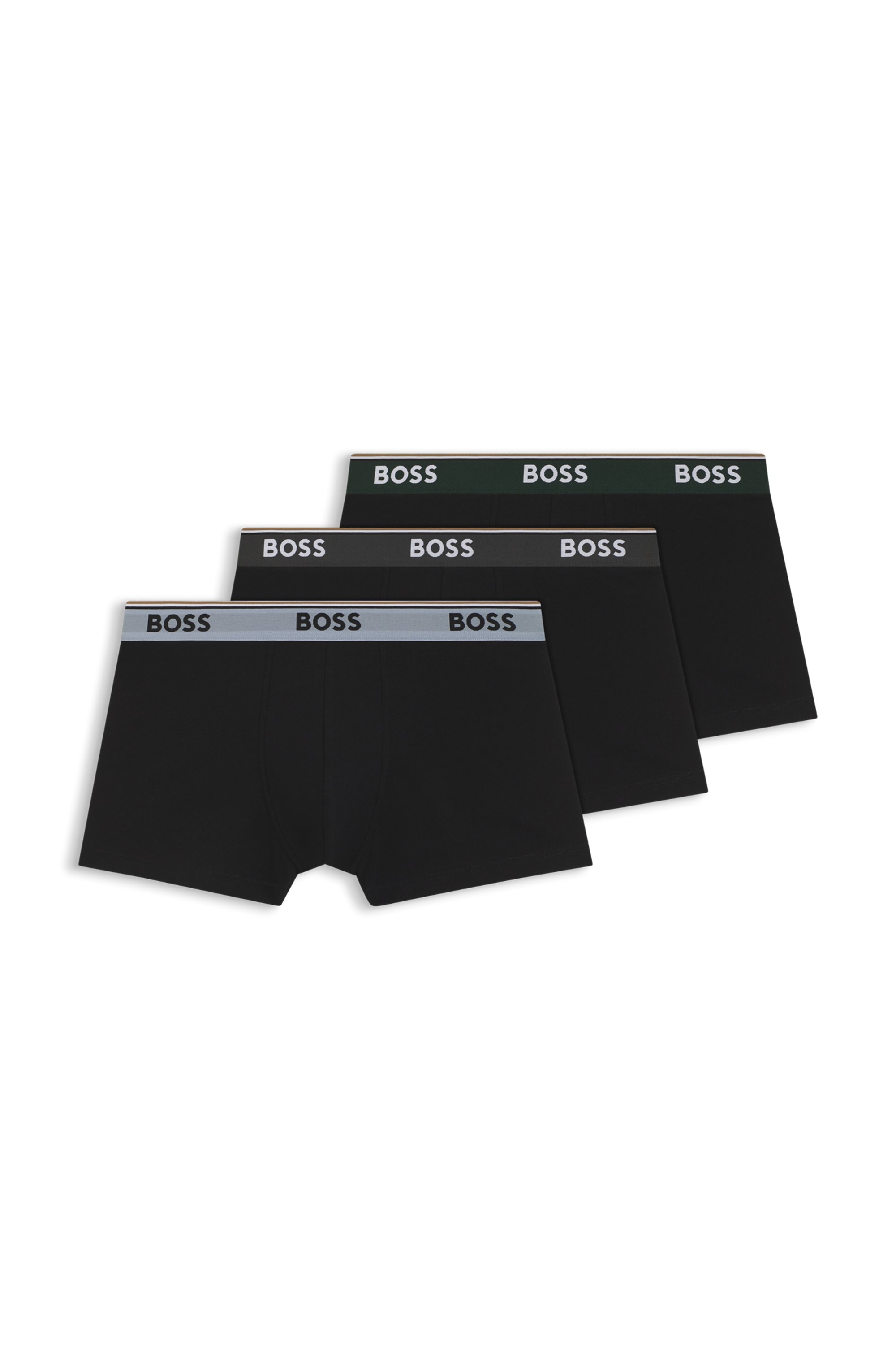 BOSS Packung, 3 Stk. aus Stretch-Baumwolle mit Logo-Bund, mittlere Bundhöhe