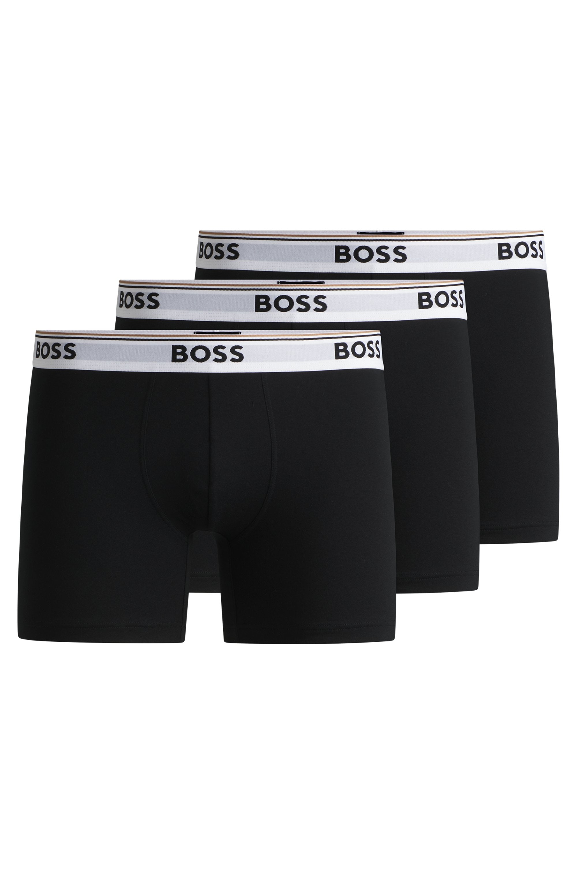 BOSS "Boxer 3 PACK" mit farblich passendem Webbund