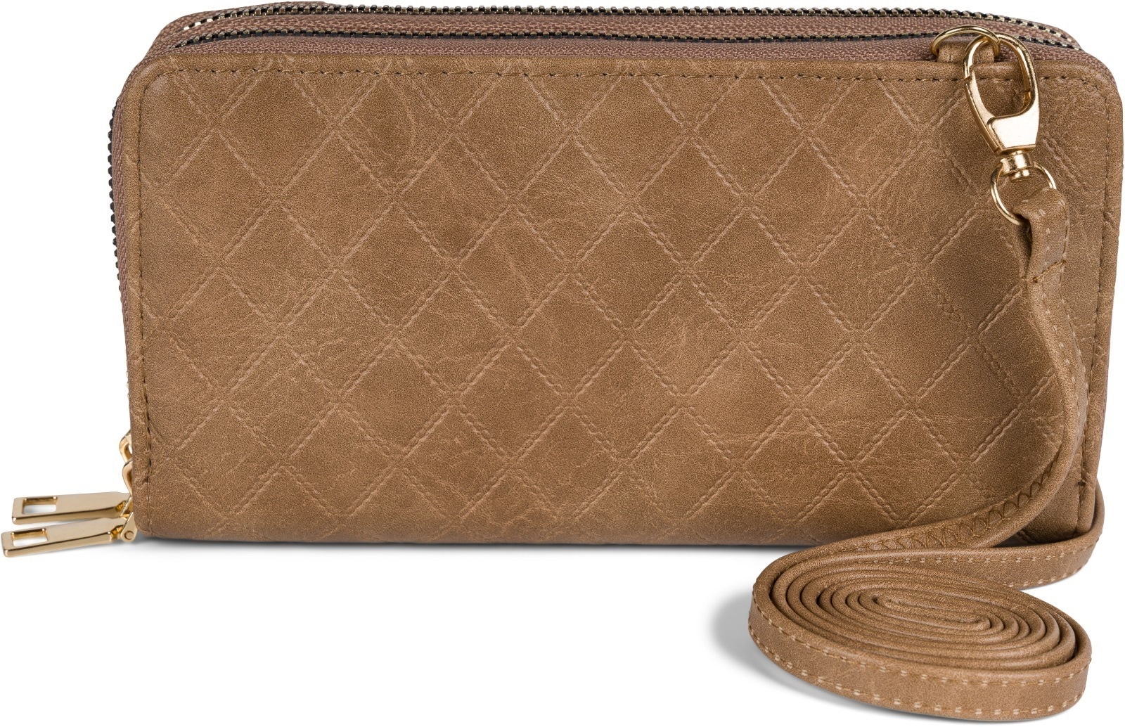 styleBREAKER Mini Bag "2 in 1 Umhängetasche - Geldbörse Rauten"