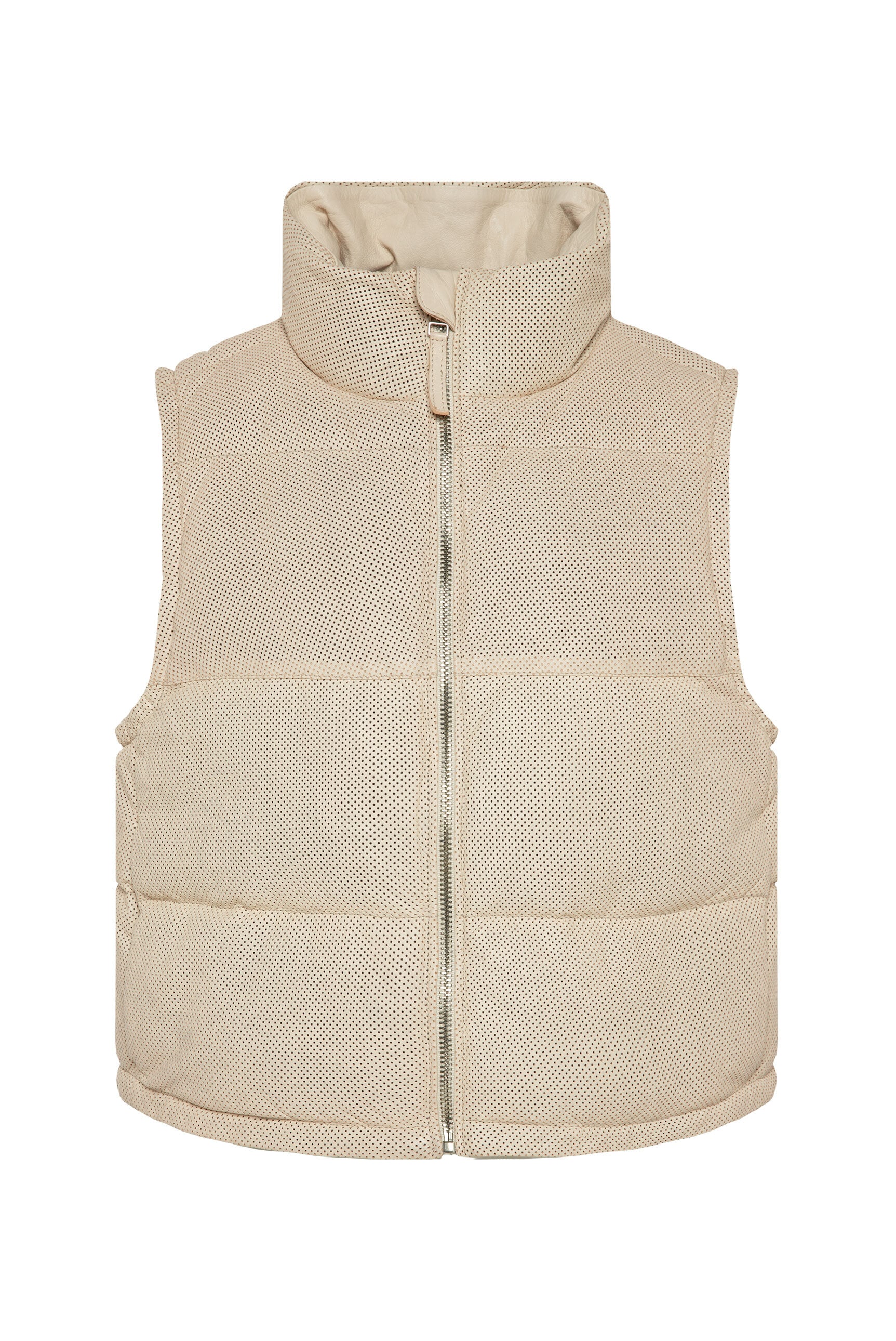 SENSES.THE LABEL Lederweste mit verstellbarem Gummizug im Saum