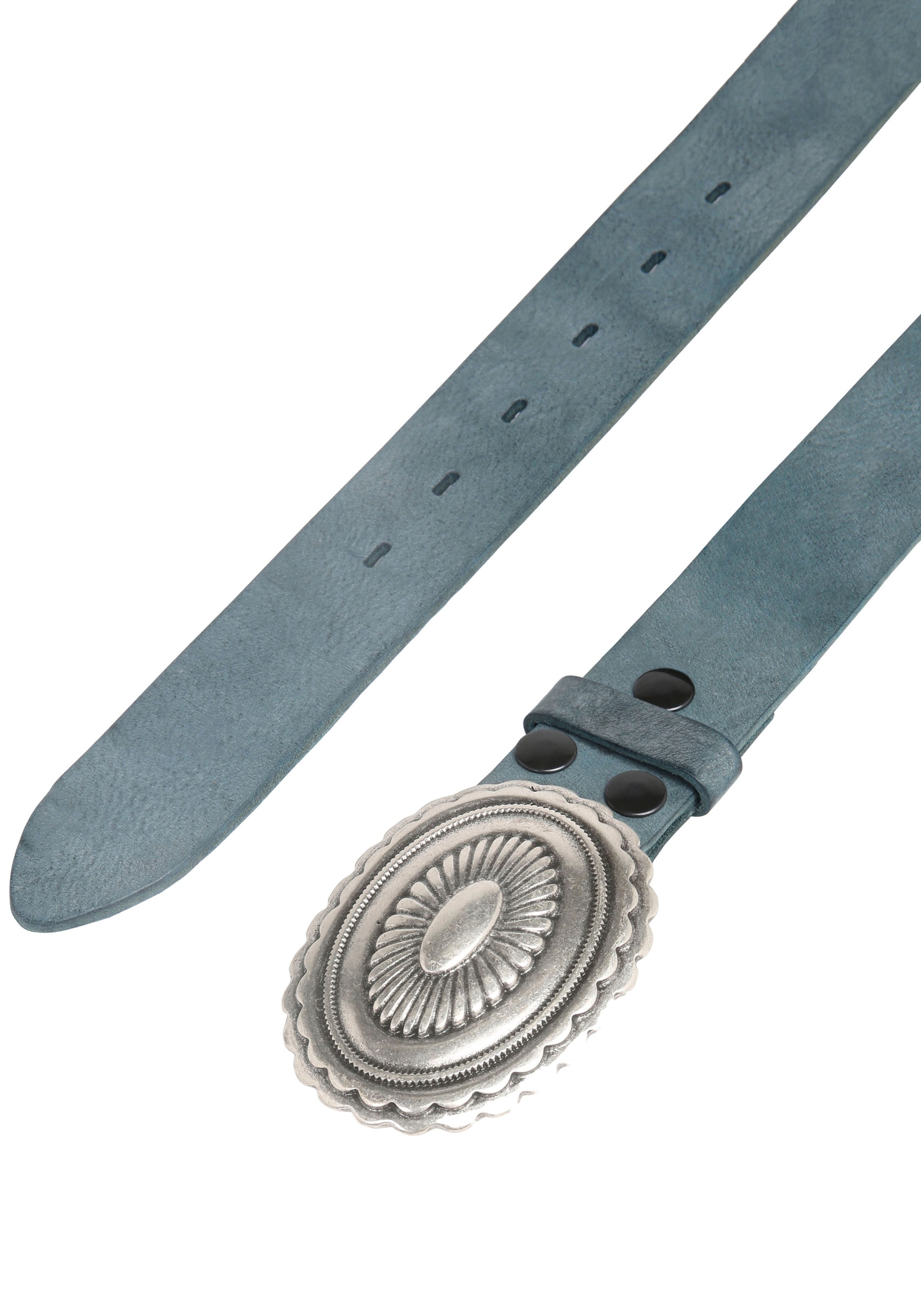 Rettungsring Gürtel Ledergürtel mit austauschbarer Schließe "Mandala Silber günstig online kaufen