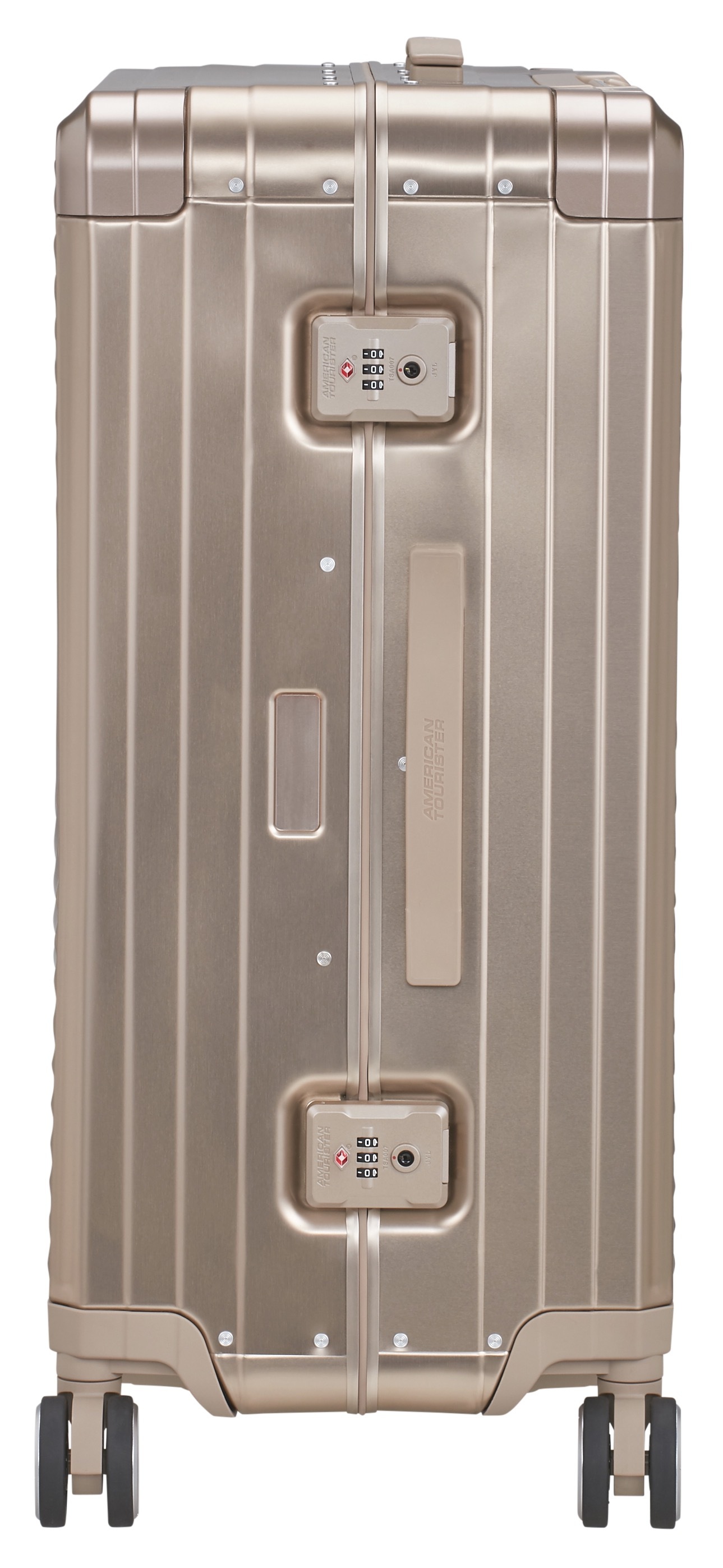 American Tourister® Hartschalen-Trolley »SOUNDBOX ALU, verschiedene Größen und Farben«, 4 Rollen, Hartschalen-Koffer zwei TSA-Schlösser Aluminium-Koffer