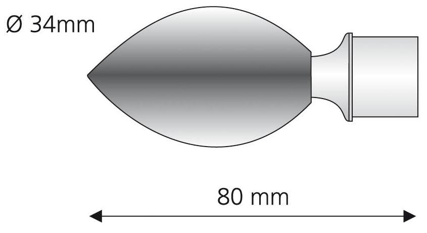 Rechnung Ø für BAUR (Set, Gardinenstangen-Endstück | 16 mm 1 Gardinenstangen auf Liedeco St.), »Egg«,