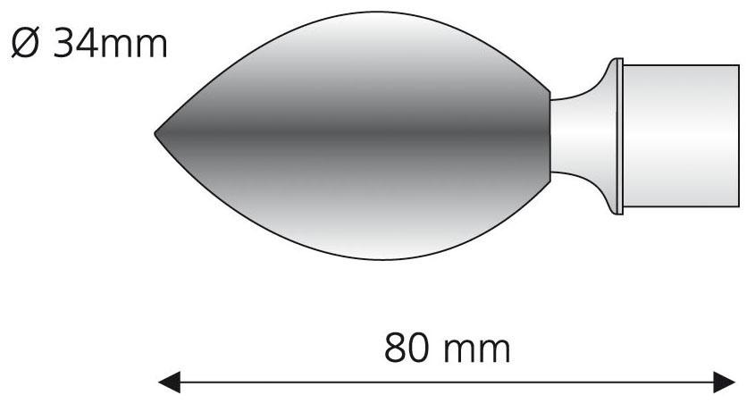 Liedeco Gardinenstangen Gardinenstangen-Endstück auf | 16 »Egg«, Rechnung mm (Set, BAUR für 1 St.), Ø