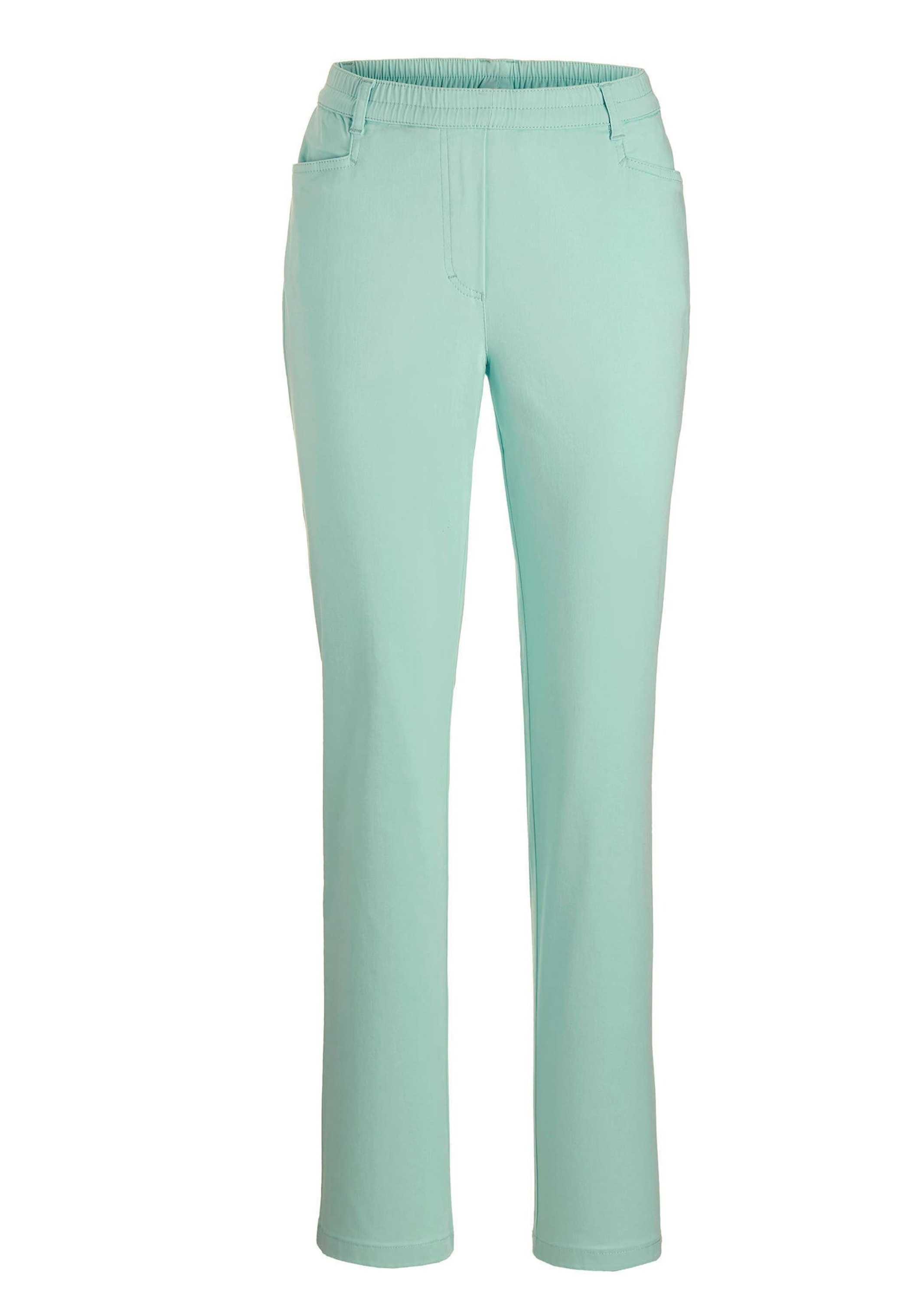 Schlupfhose GOLDNER "Leichte Baumwollschlupfhose LOUISA", Damen, Gr. 48, N-Gr, grün (mintgrün), Obermaterial: 98% Baumwolle CO. 2% Elasthan EL., Hosen Schlupfhose