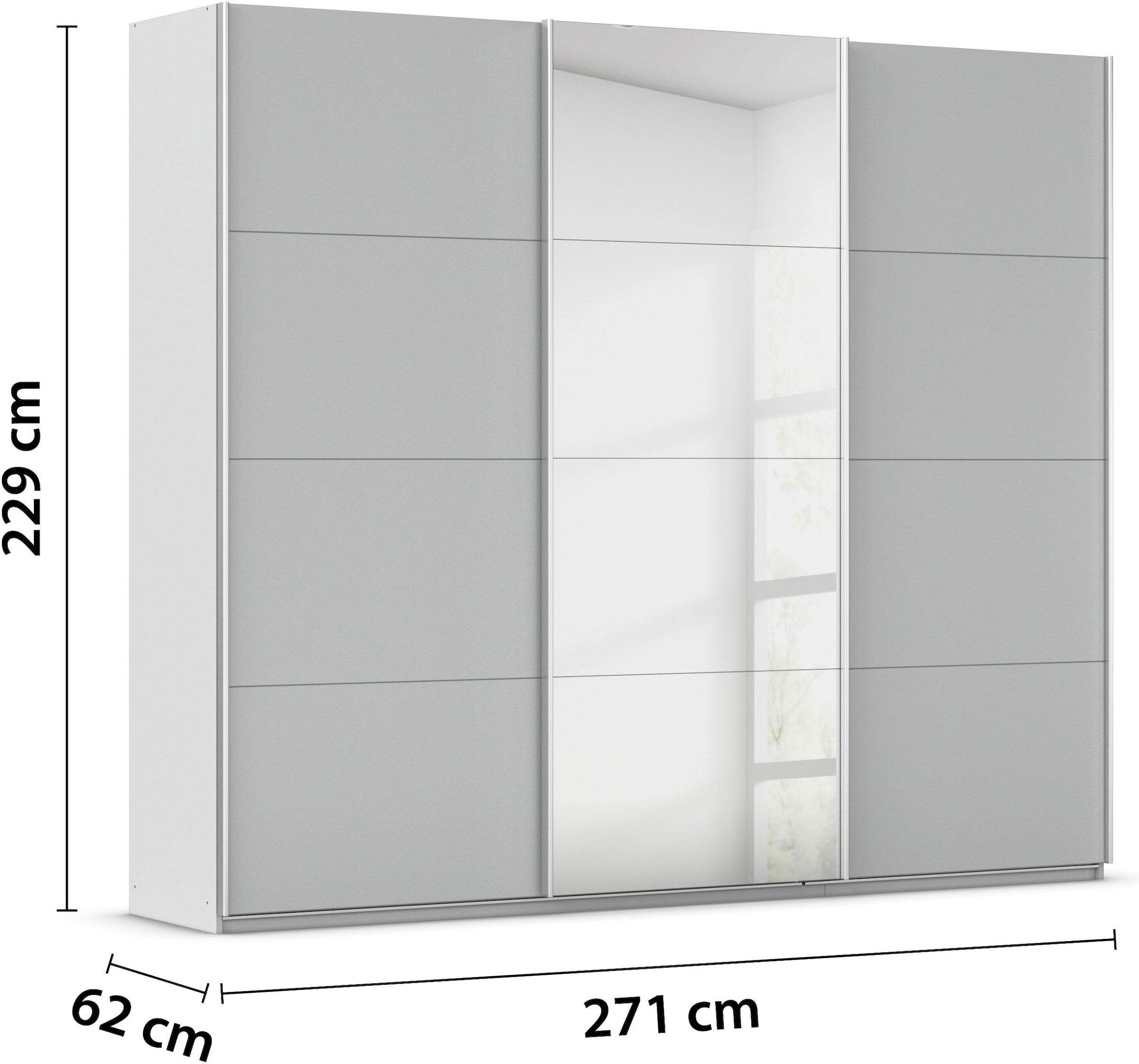 rauch Schwebetürenschrank »Kleiderschrank Schrank Garderobe AGORDO«, Top Innenausstattung, in 4 Breiten und 2 Höhen MADE IN GERMANY