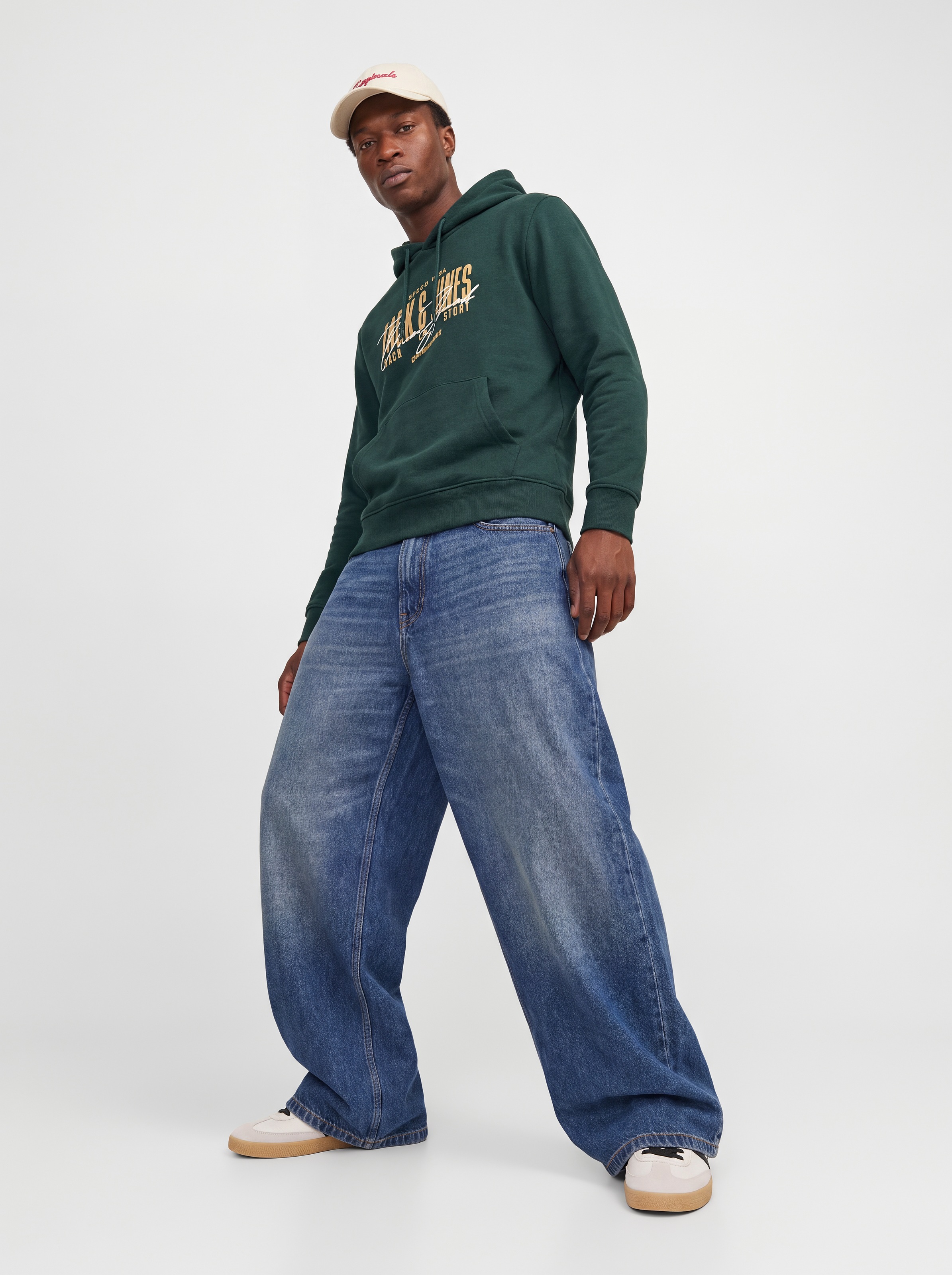 Jack & Jones Kapuzensweatshirt »JJAERO SWEAT HOOD«, Materialmix, regular fit

