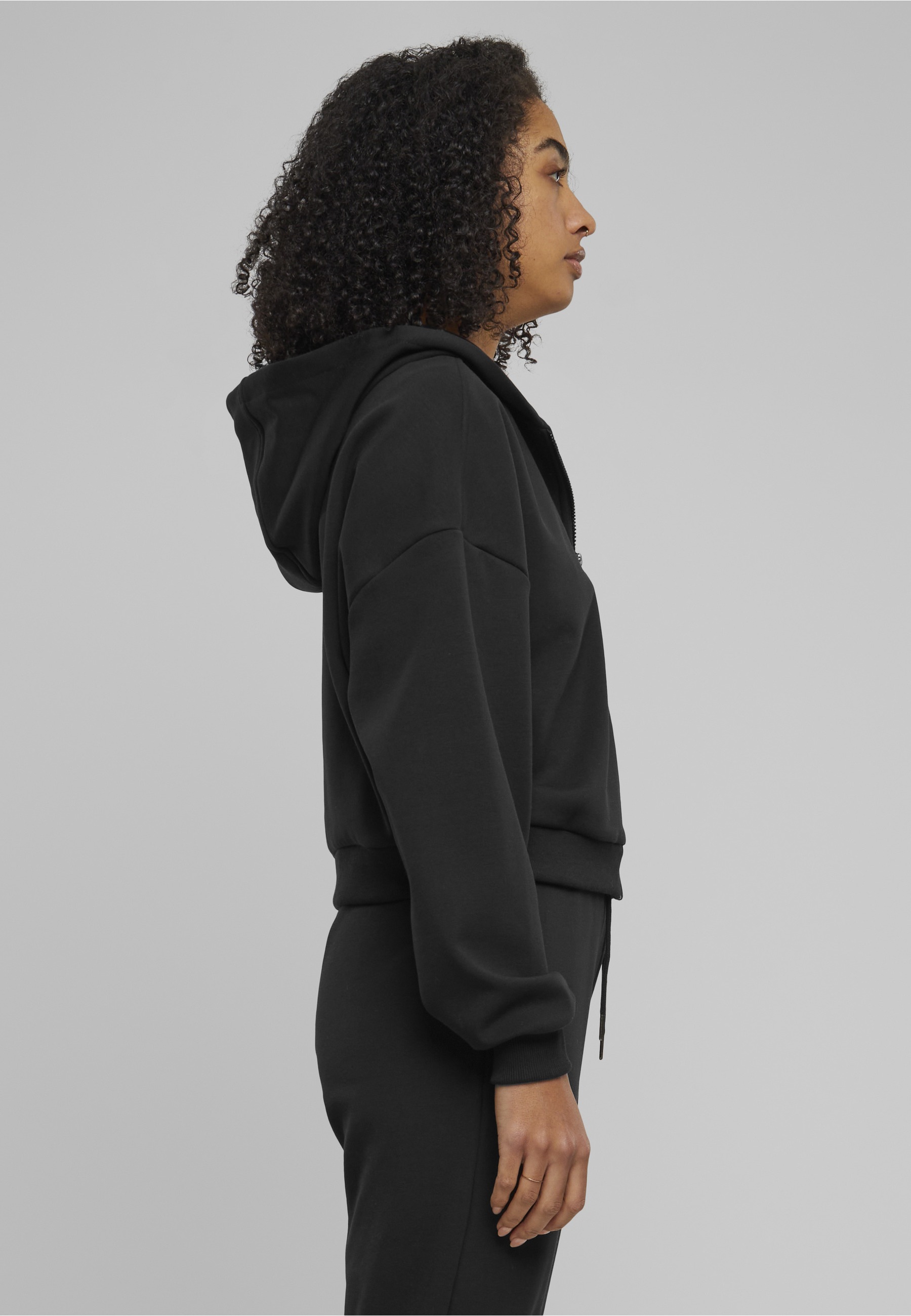 URBAN CLASSICS Sweatjacke »Urban Classics Damen Ladies Cozy Short Zip Hoody«