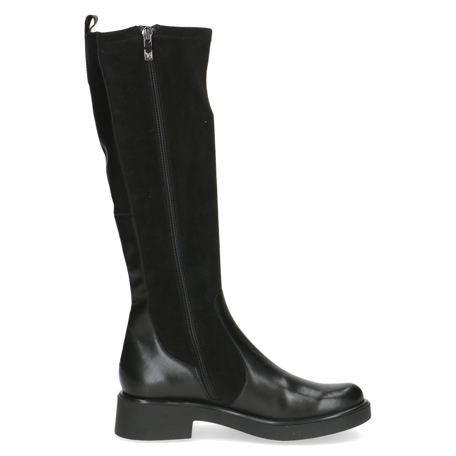 Stiefel CAPRICE, Damen, Gr. 39, XS-Schaft, schwarz, Leder, Textil, Schuhe Stiefel, Blockabsatz, Langschaftstiefel mit elastischem Schaft, XS-Schaft 6