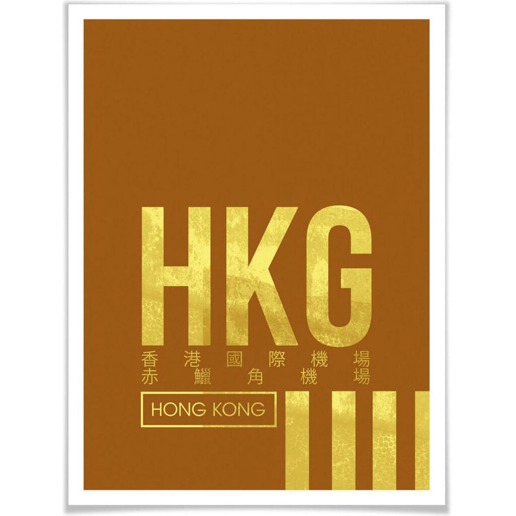 Wall-Art Poster »Wandbild HKG Flughafen Hong Kong«, Flughafen, (1 St.)