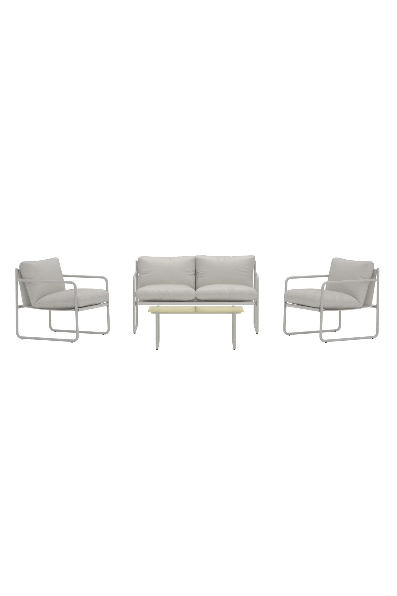 Venture Home Gartenlounge-Set "Thassos, großzügiges Outdoor-Set für hohen Sitzkomfort" 4 tlg. Loungemöbel mit Stoffbezug, angenehm, weich
