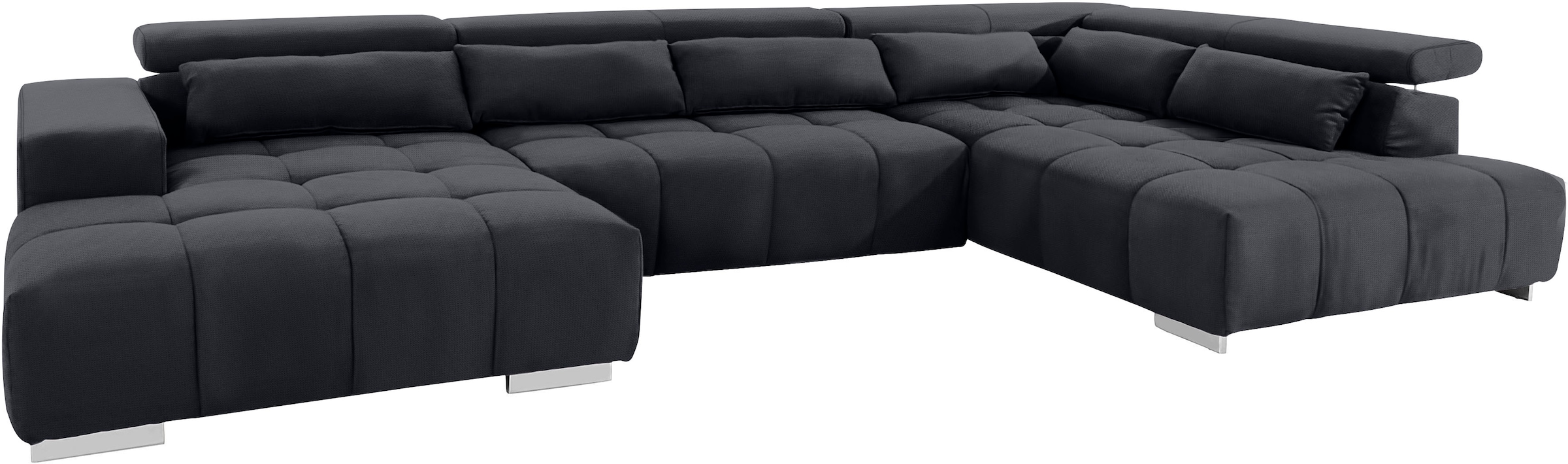 COTTA Wohnlandschaft »Orion U-Form«, mit Kopfteilverstellung & 6 Nierenkissen