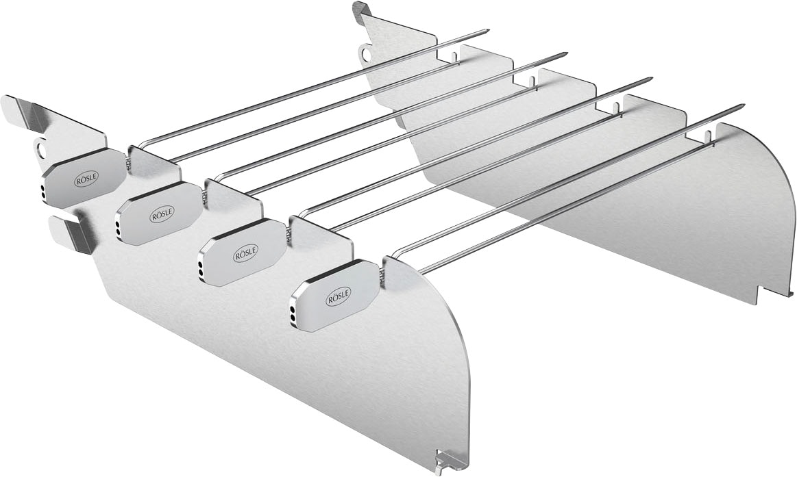 RÖSLE Grill-Windschutz "VIDERO, 25398" 10 cm breit 2 cm hoch Edelstahl für Primezone, hochwertige Halterung für Grillspieße, Edelstahl