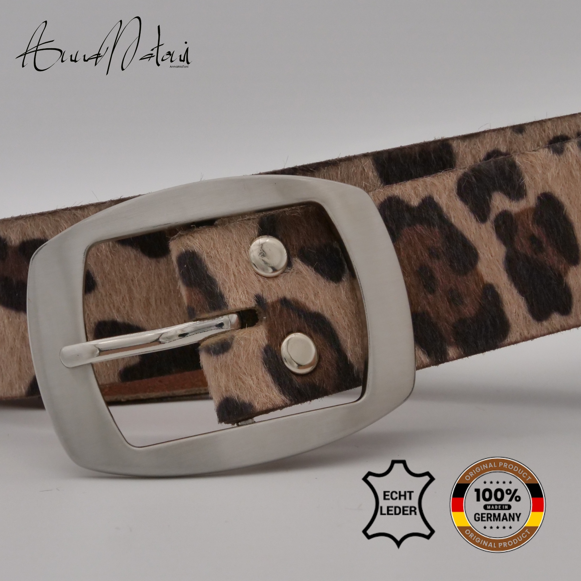 AnnaMatoni Ledergürtel »AnnaMatoni Damen Ledergürtel in hochwertigem Kunstfell in Leo«