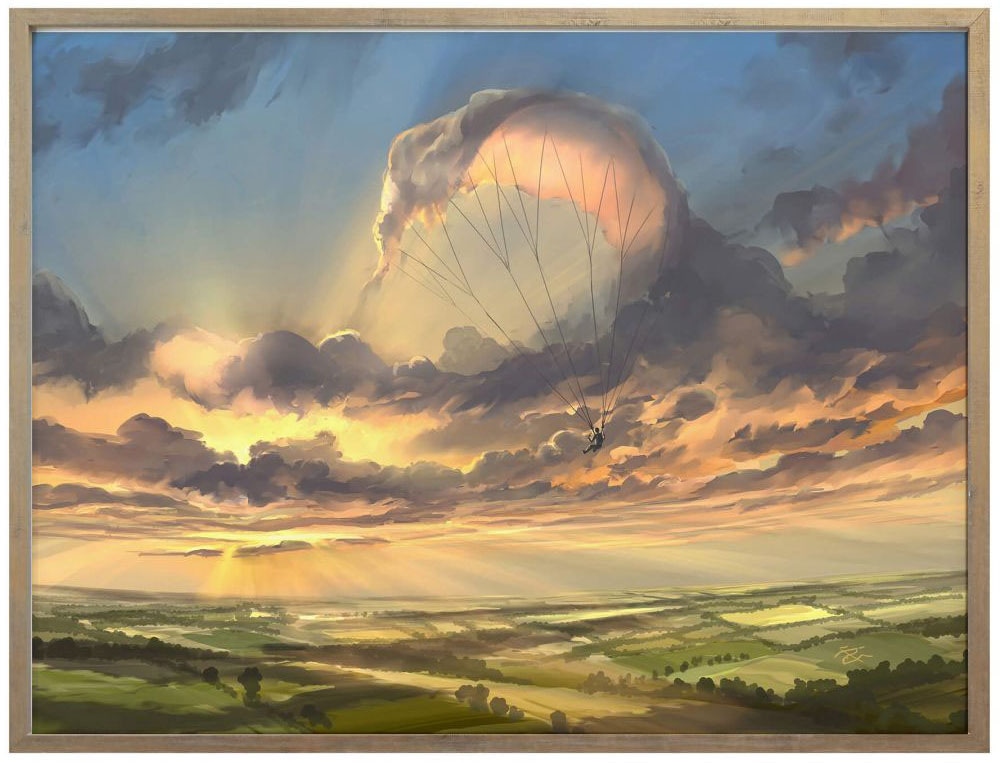 »Surrealismus Wandposter bestellen Poster, Poster Schriftzug, BAUR Wolkenflug«, Bild, Bild Wall-Art St.), | Wandbild, (1