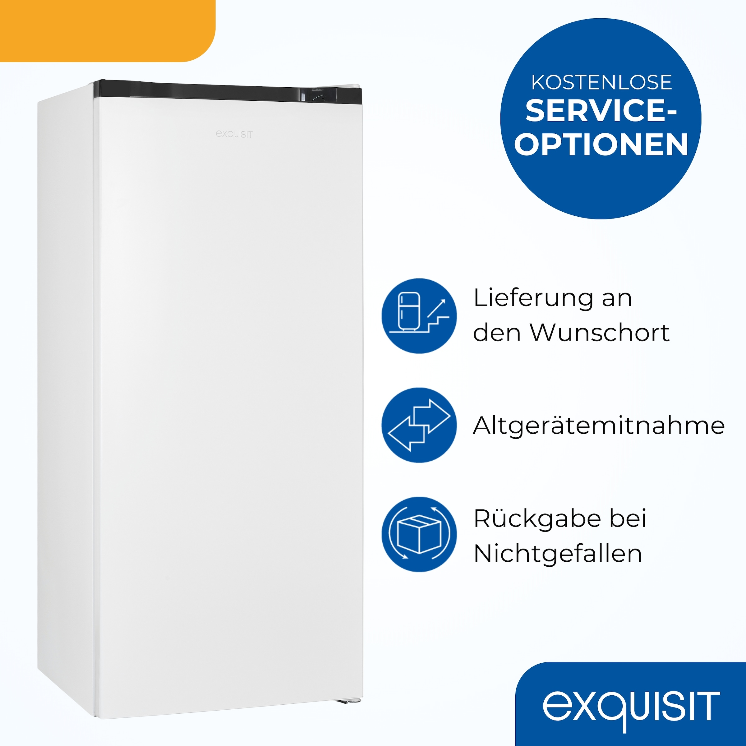 exquisit Gefrierschrank »GS145-050C weiss« 125,9 cm hoch 54 cm breit Perfekt für Ihre Küche:  flexibel, praktisch & klar strukturiert