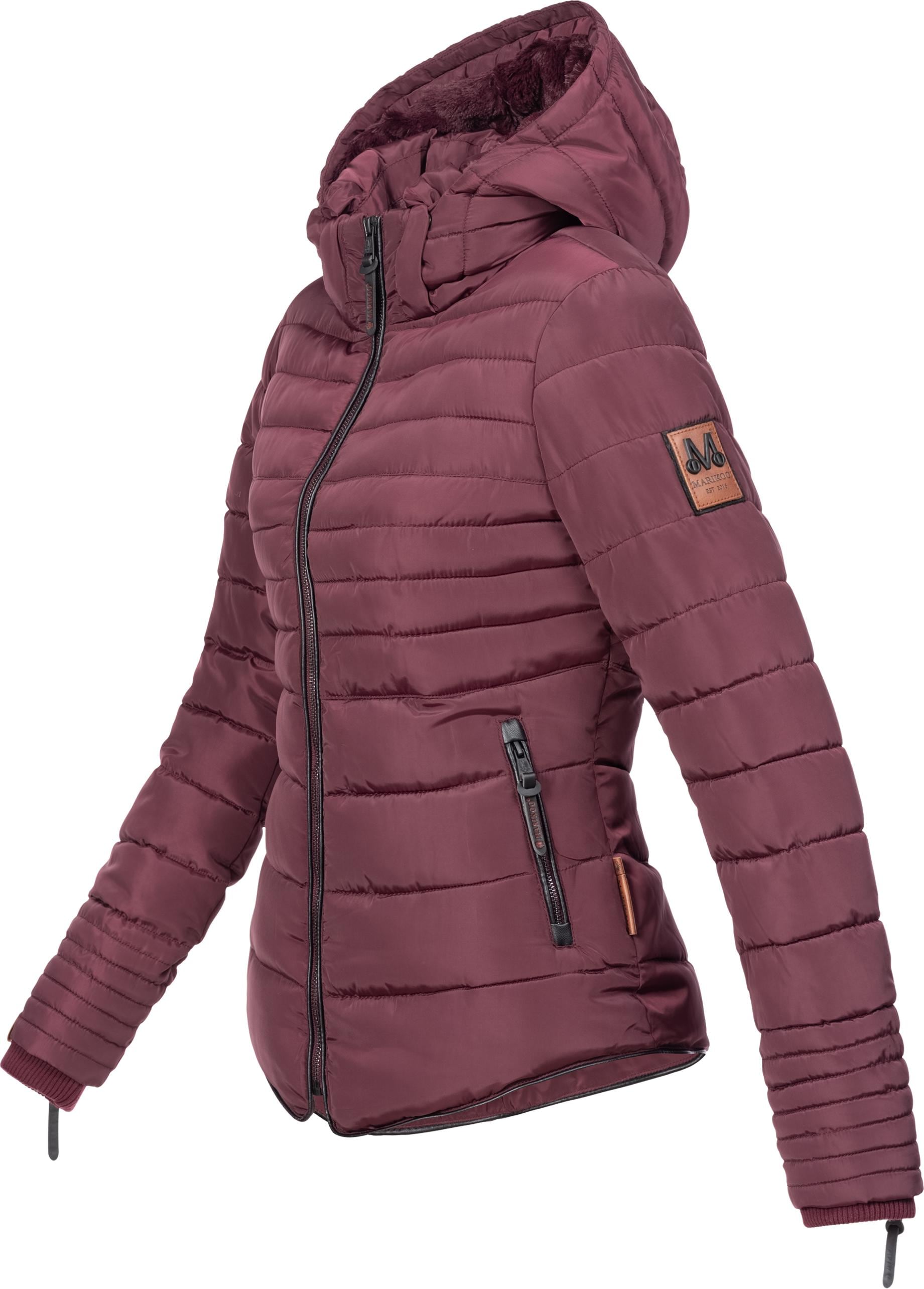 Marikoo Winterjacke »Amber«, mit Kapuze, stylische Steppjacke mit Teddyfutter