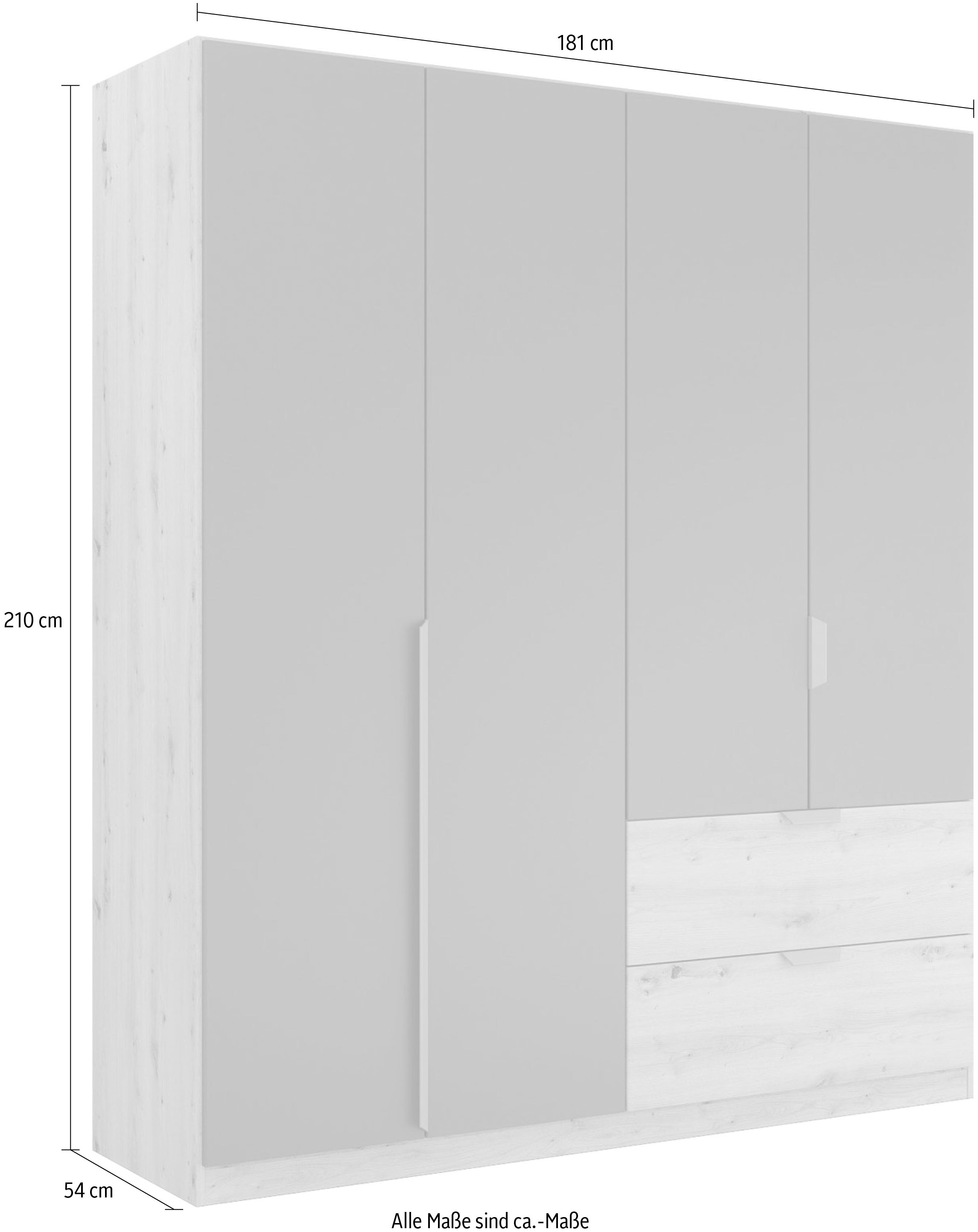 rauch Drehtürenschrank »Dark&Wood by Quadra Spin«, im Industrial Style mit Metallgriffstangen