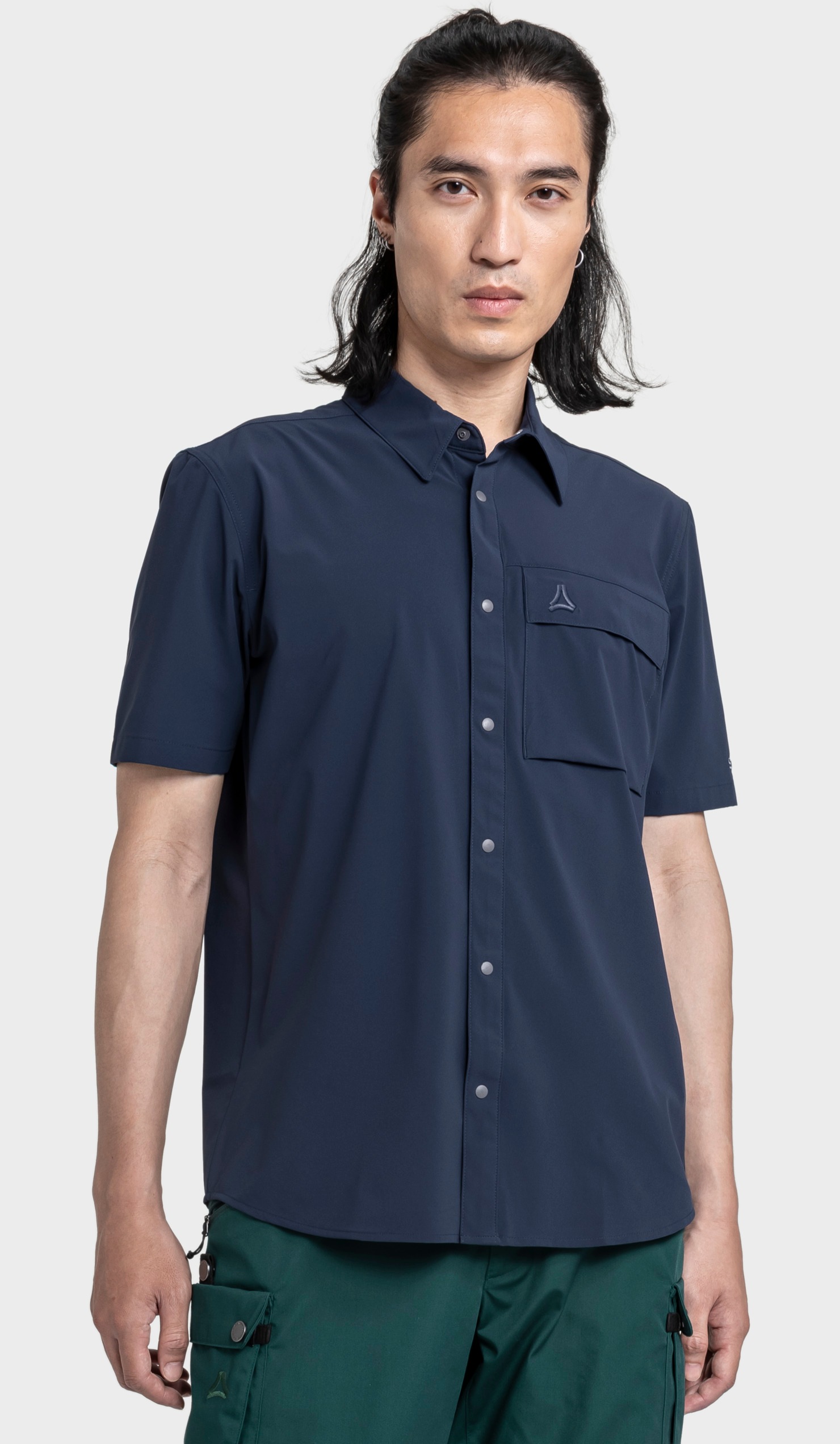 Outdoorhemd SCHÖFFEL "Shirt Style Dooser MEN", Herren, Gr. 56, Normalgrößen, 8820, blau, Oberstoff: 85% Polyester, 15% Elasthan, V-Ausschnitt, Hemden 4
