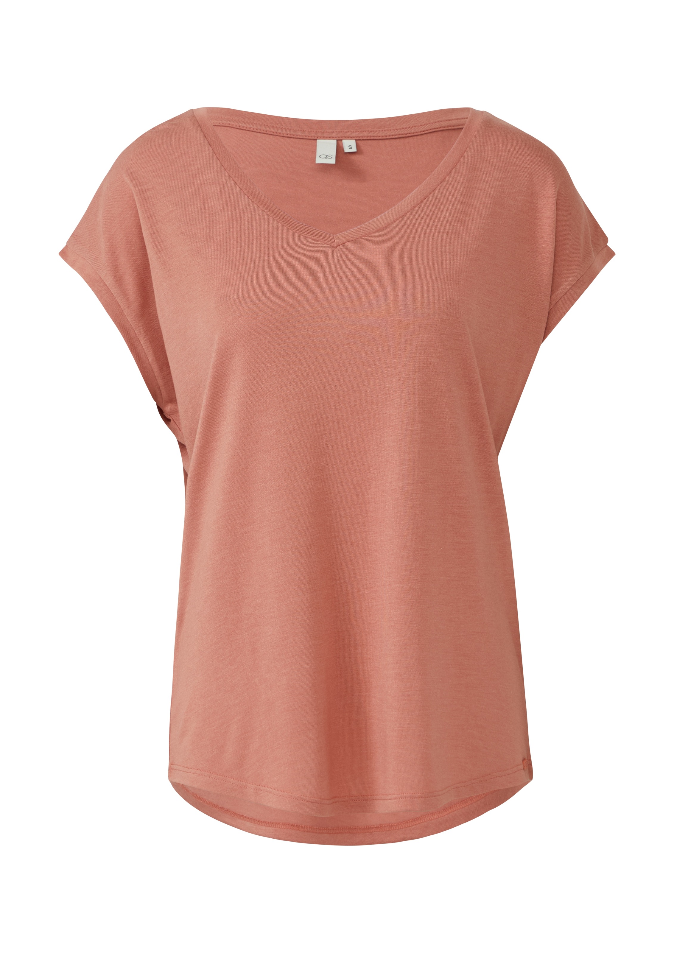 QS T-Shirt, mit V-Ausschnitt