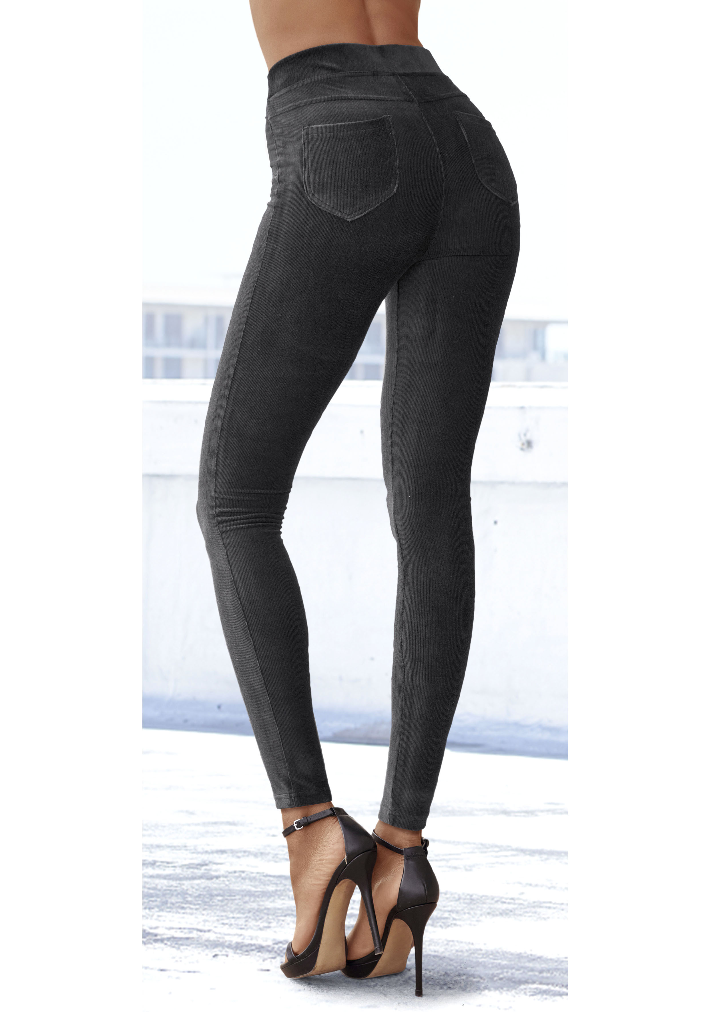 Leggings, aus weichem Material in Cord-Optik, Loungewear