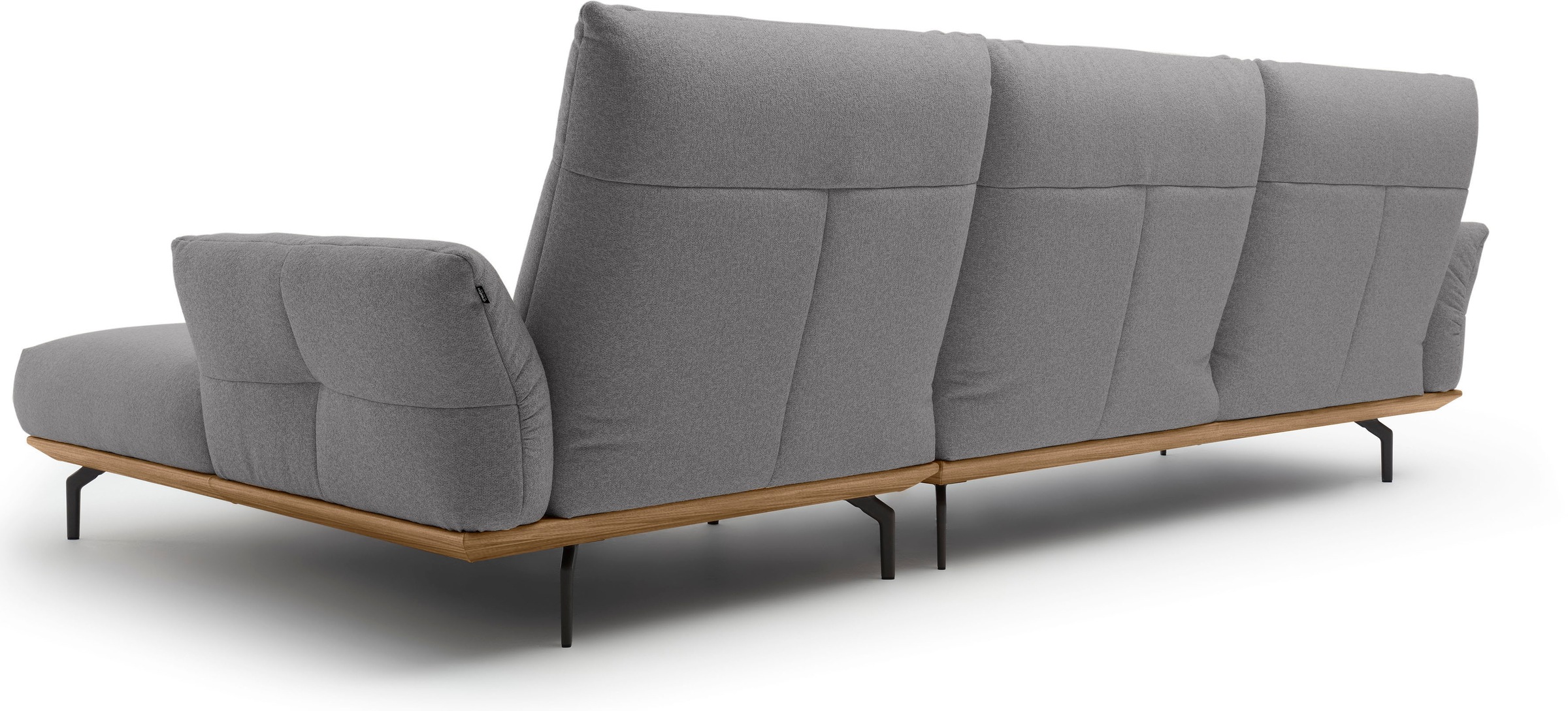 Creation BY ROLF BENZ Ecksofa »CR.460«, Sockel in Nussbaum, Winkelfüße in Umbragrau, Breite 318 cm