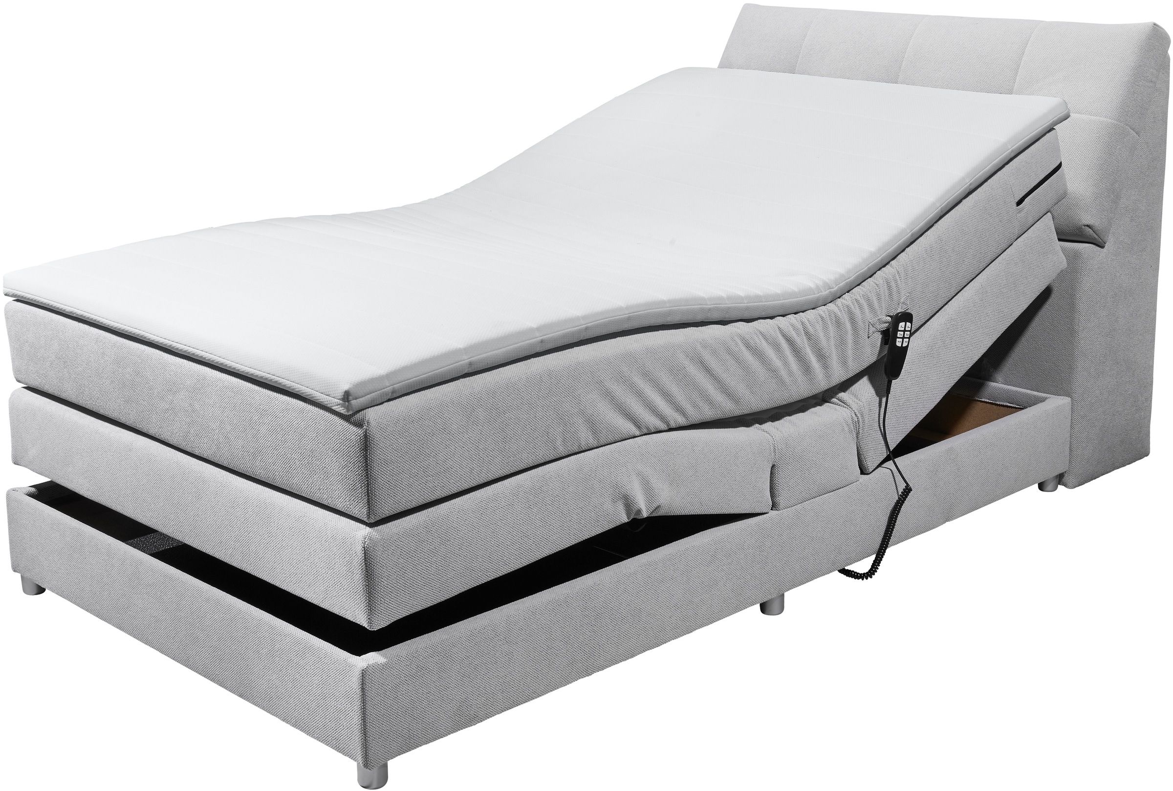ED EXCITING DESIGN Boxspringbett »Toulouse«, inkl. Motor, inkl. Stauraum im Kopfteil